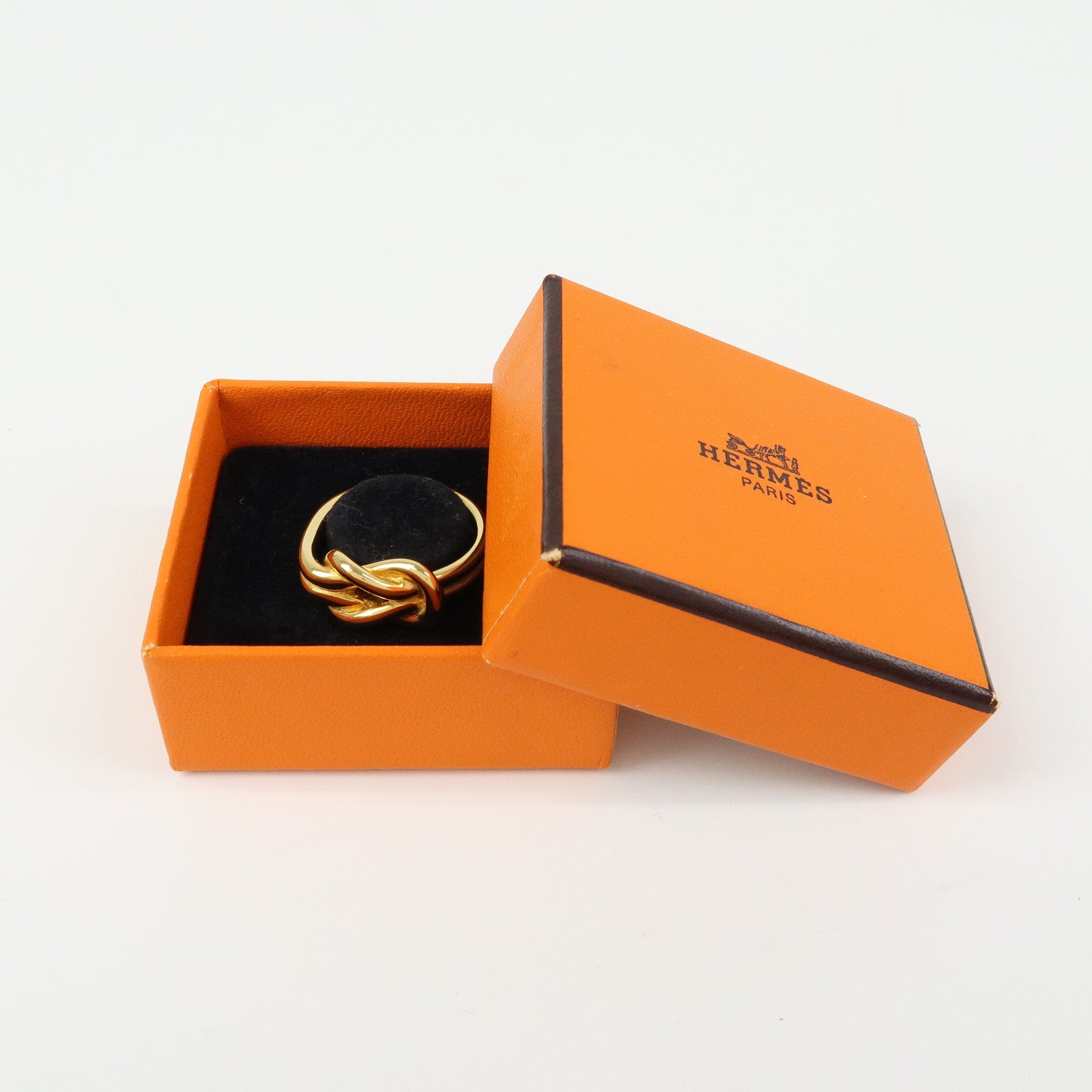 HERMES Atame Metal Scarf Ring Scarf Charm Gold