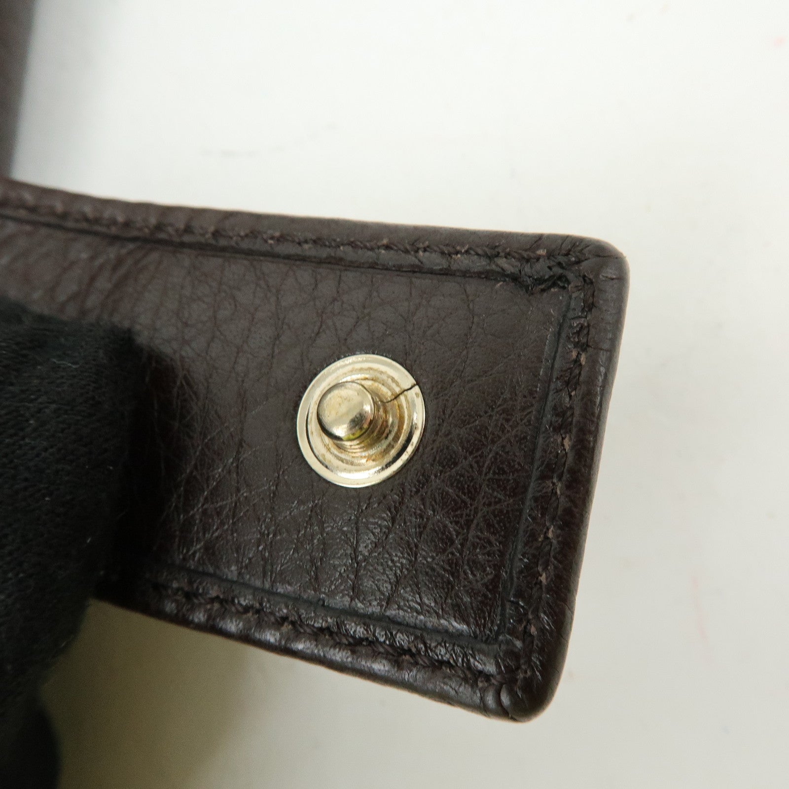 GUCCI Interlocking G Sherry Leather Long Wallet Dark Brown 29535