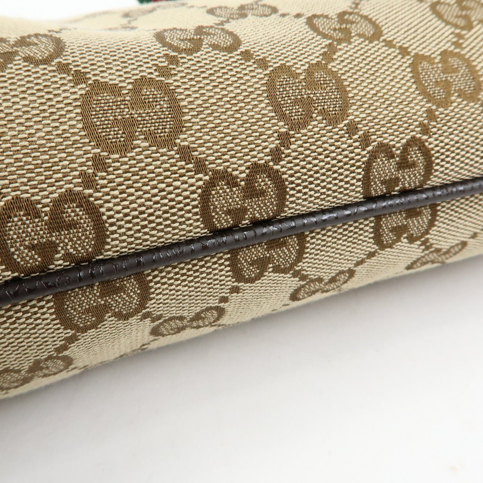 GUCCI Sherry GG Canvas Leather Shoulder Crossbody Bag Beige 189749