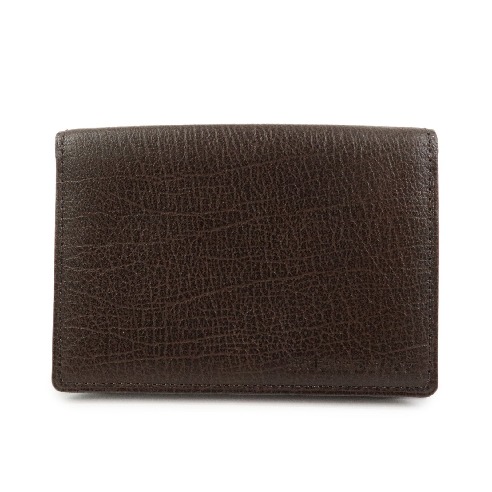 BURBERRY Calf Leather Card Case Card Holder Fragment Case Brown