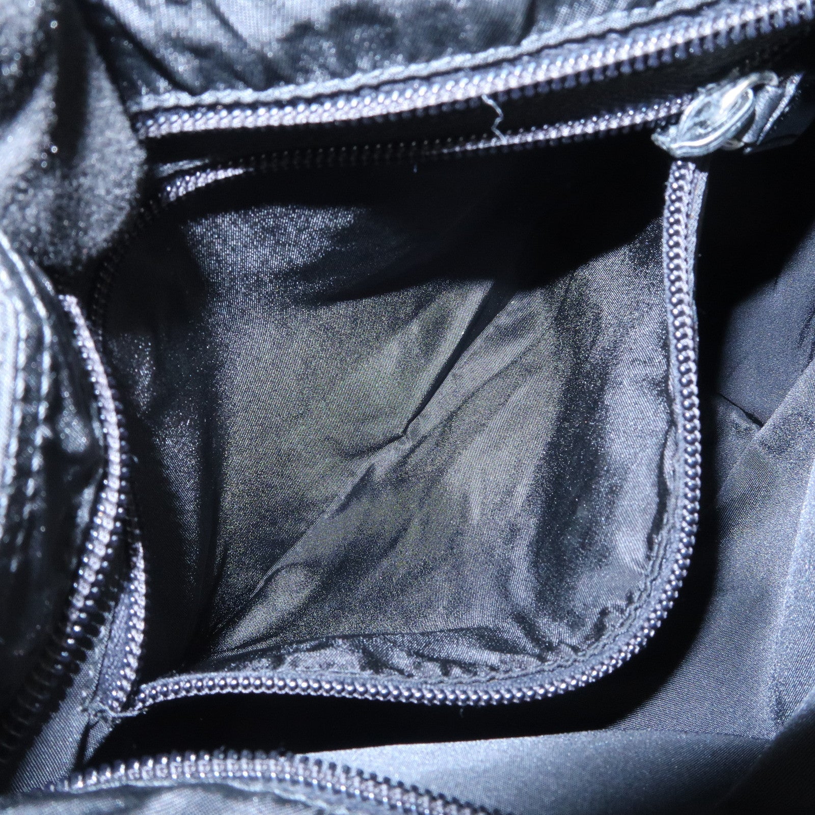 PRADA Triangle Logo Nylon Leather Shoulder Bag Crossbody Bag Black