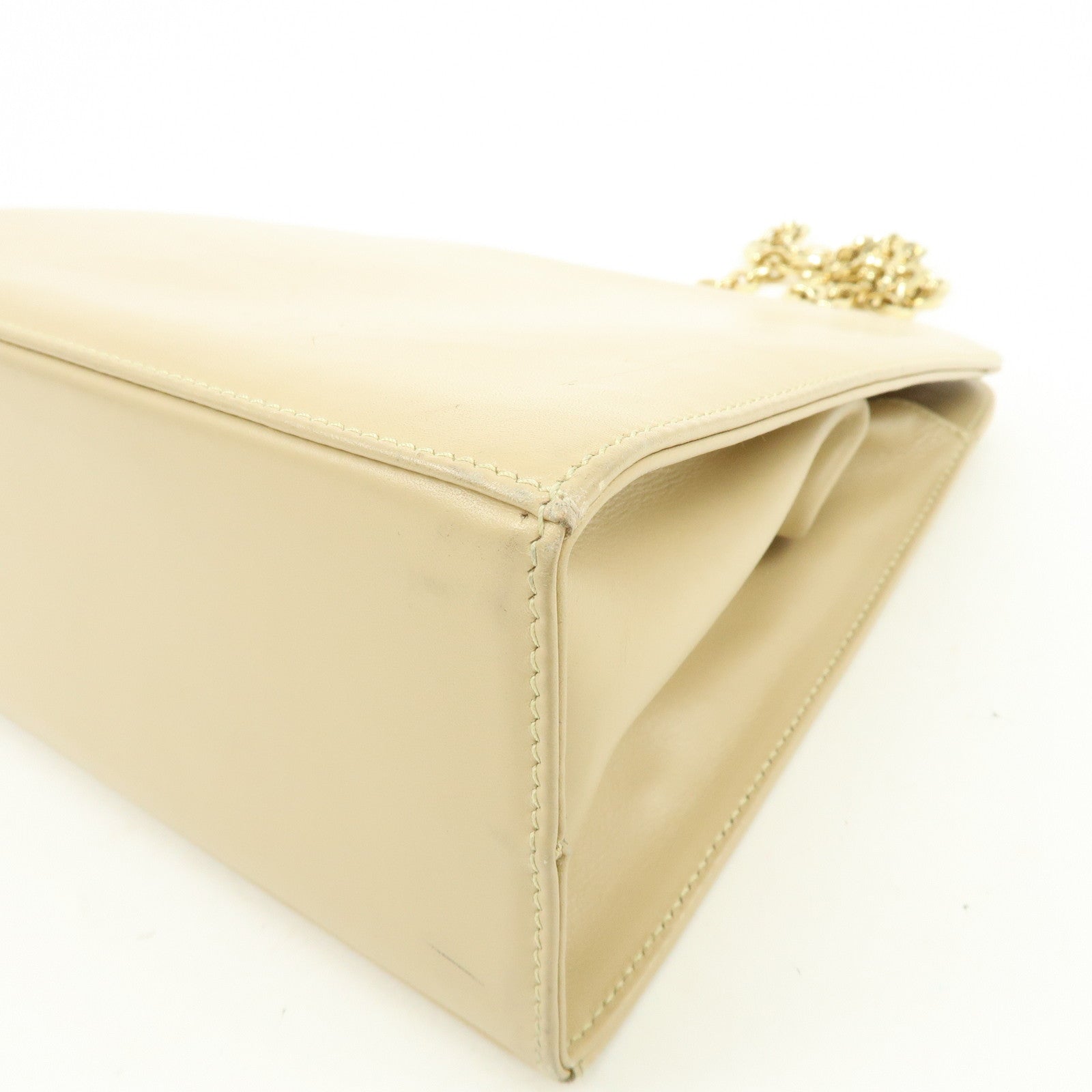Ferragamo Gancini Leather Shoulder Bag Crossbody Bag Beige