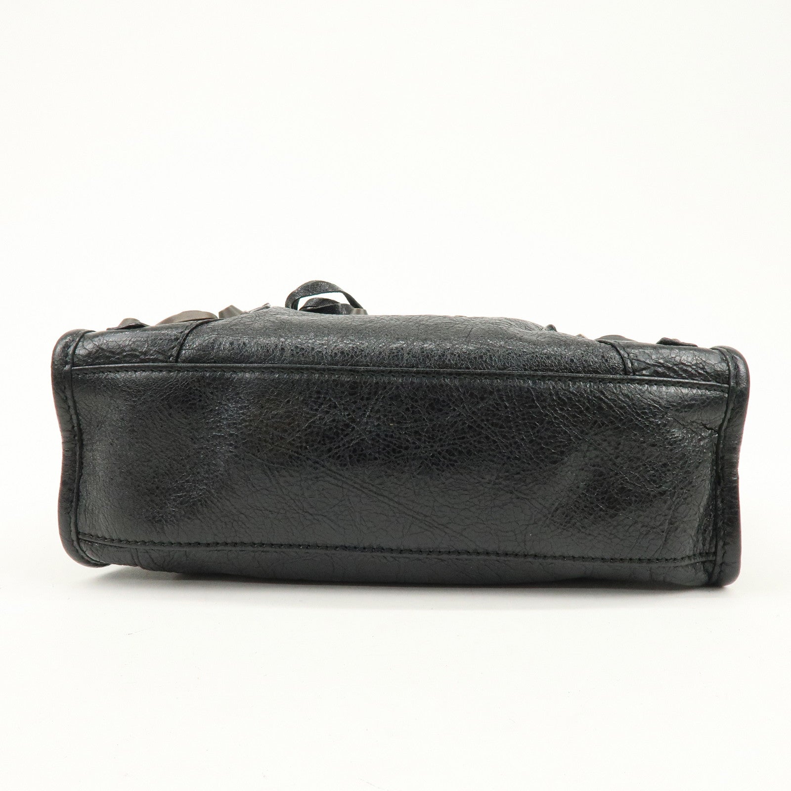 BALENCIAGA Classic Mini City Leather 2Way Hand Bag Black 300295