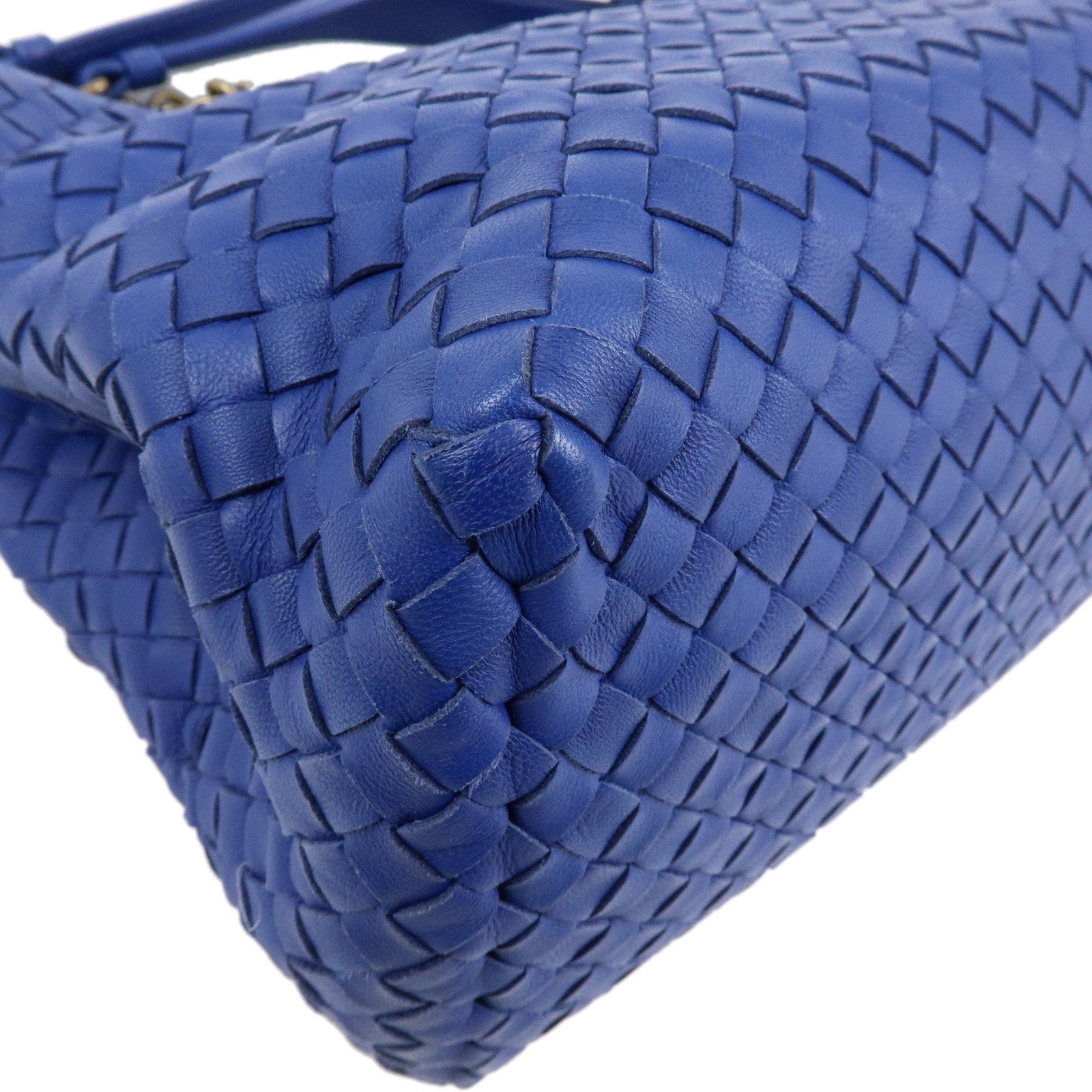 BOTTEGA VENETA Intrecciato Nappa Leather Tote Bag Shoulder Bag Blue