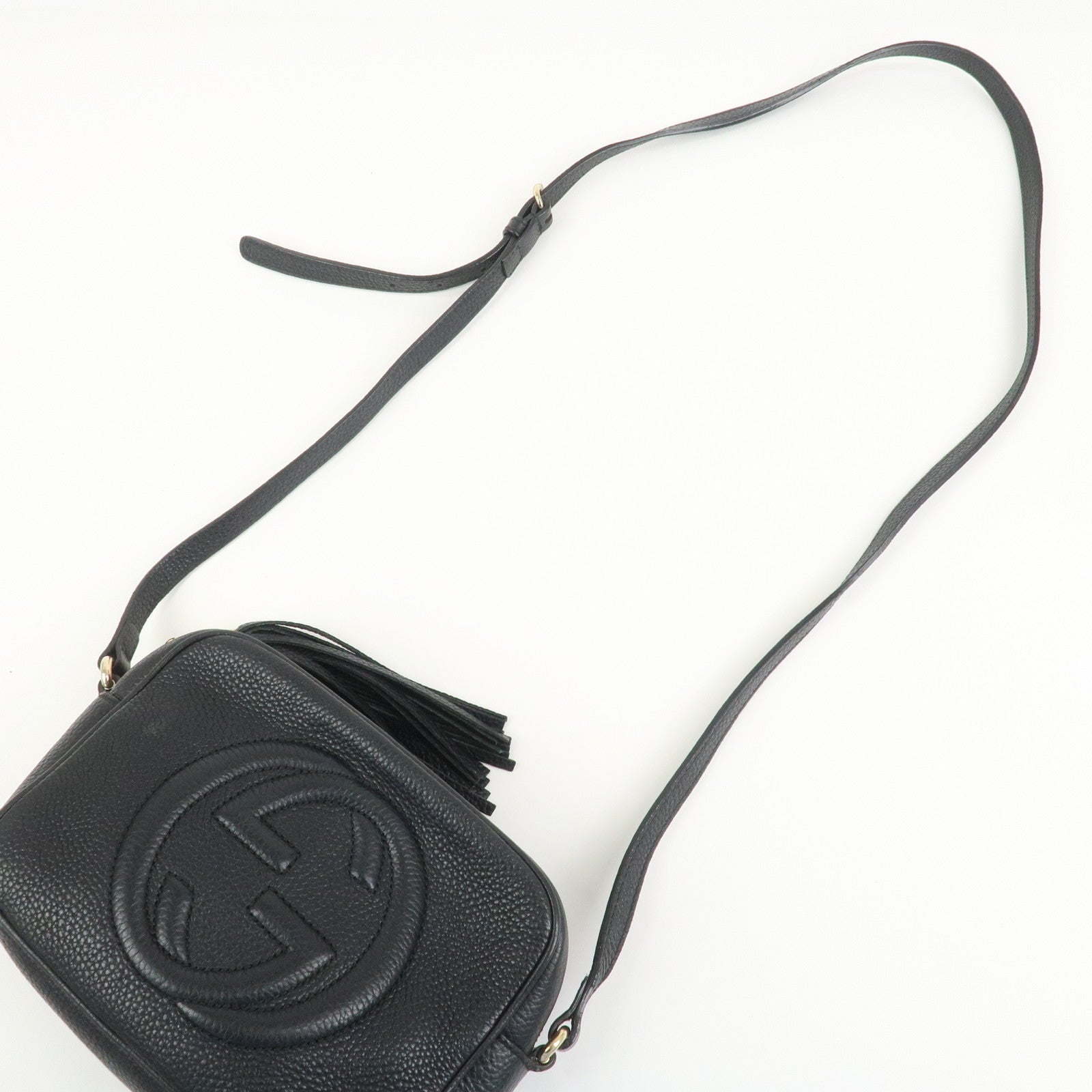 GUCCI SOHO Leather Shoulder Bag Crossbody Bag Black 308364