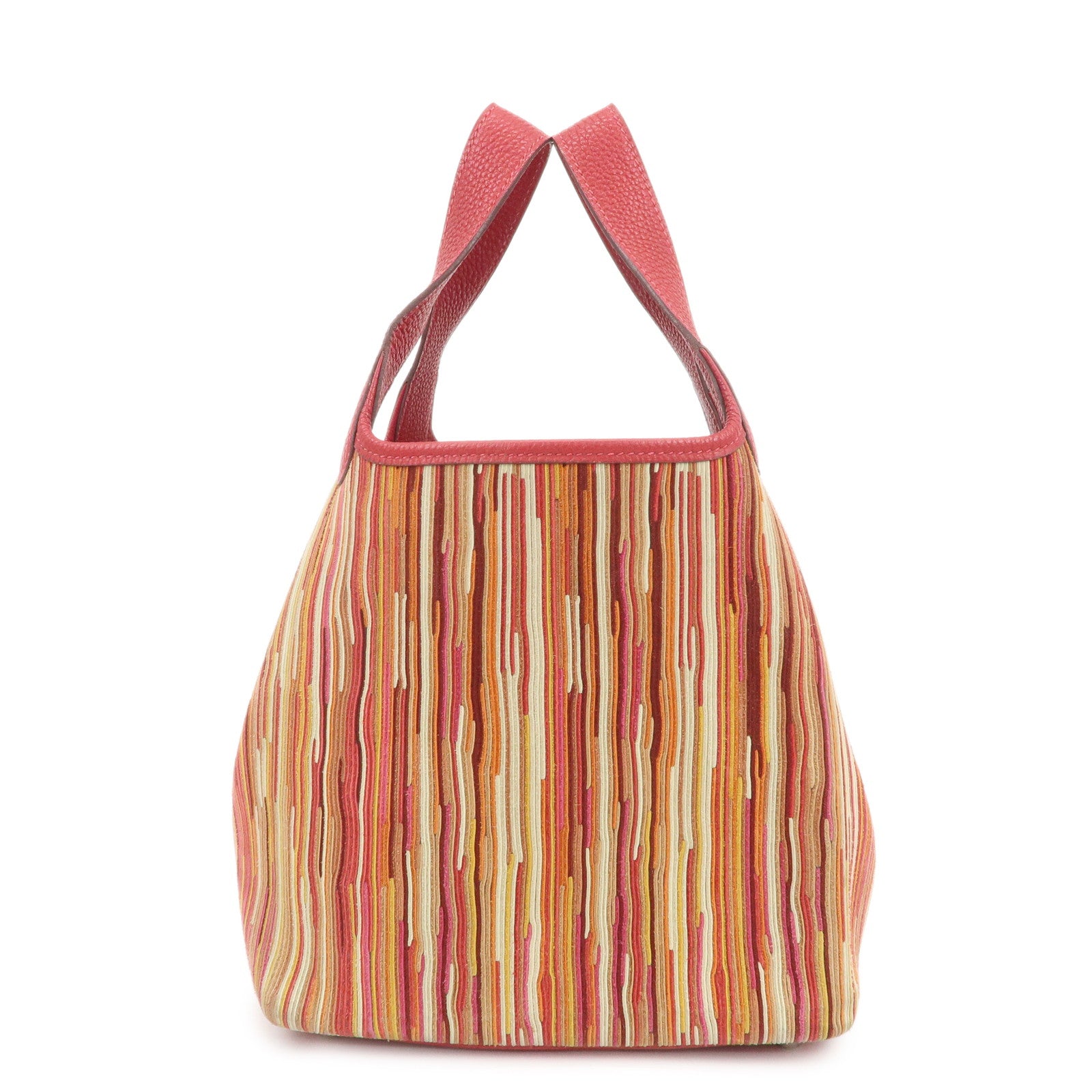 HERMES Deauville Vibrato Picotin Lock PM O Stamped Hand Bag Red