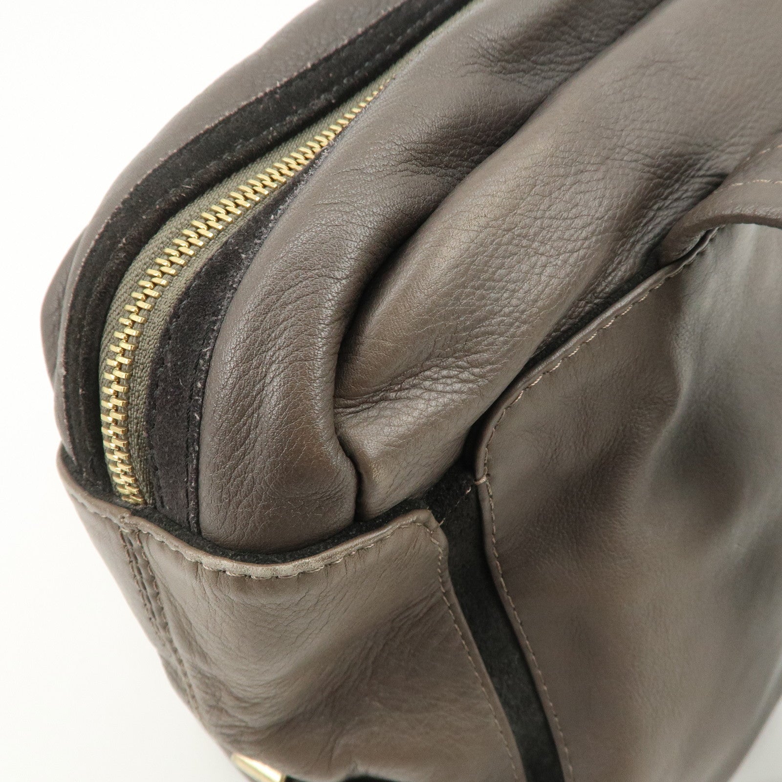 Chloe See by Chloe Leather Shoulder Bag Hand Bag Ribbon Brown