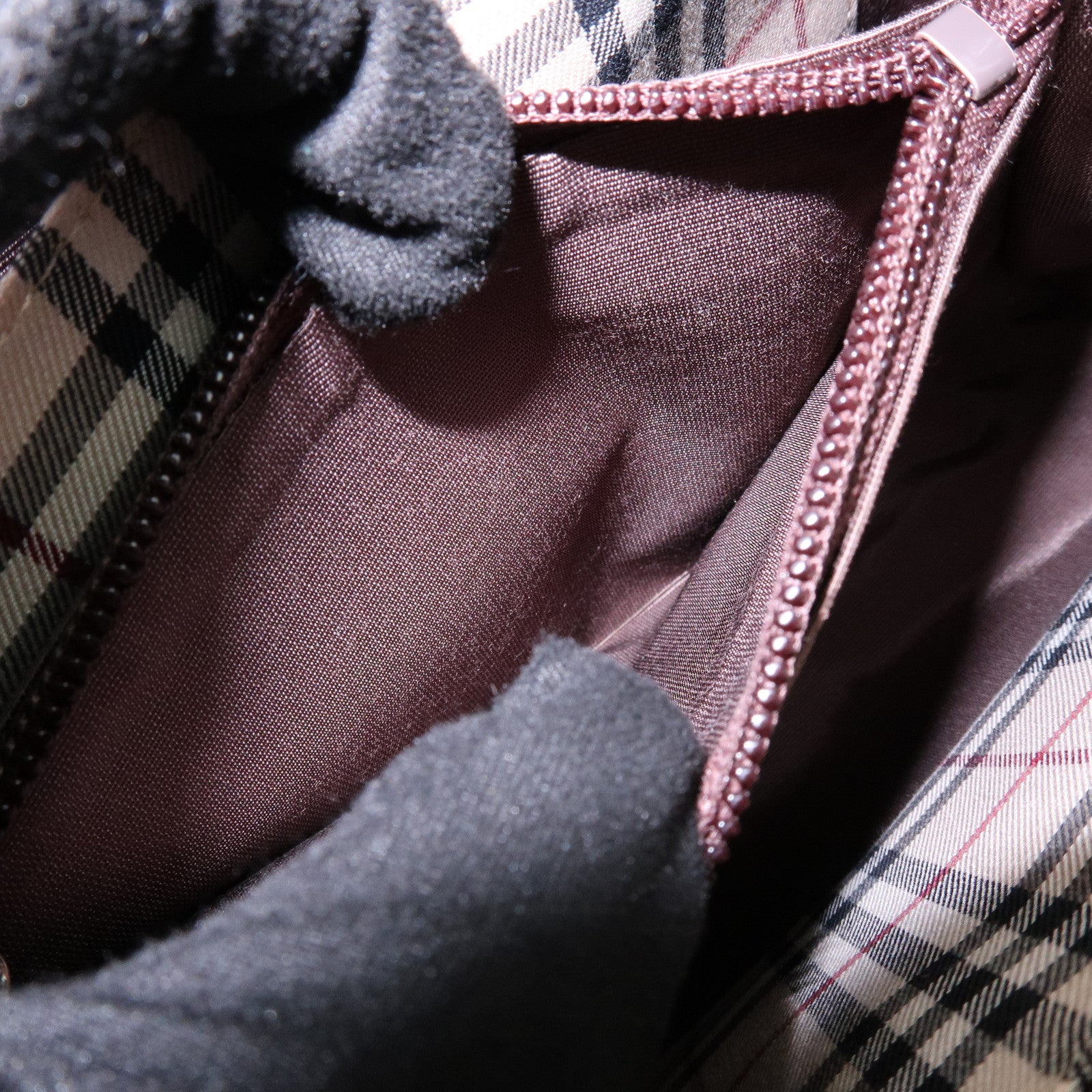 BURBERRY Logo Leather Hand Bag Tote Bag Brown