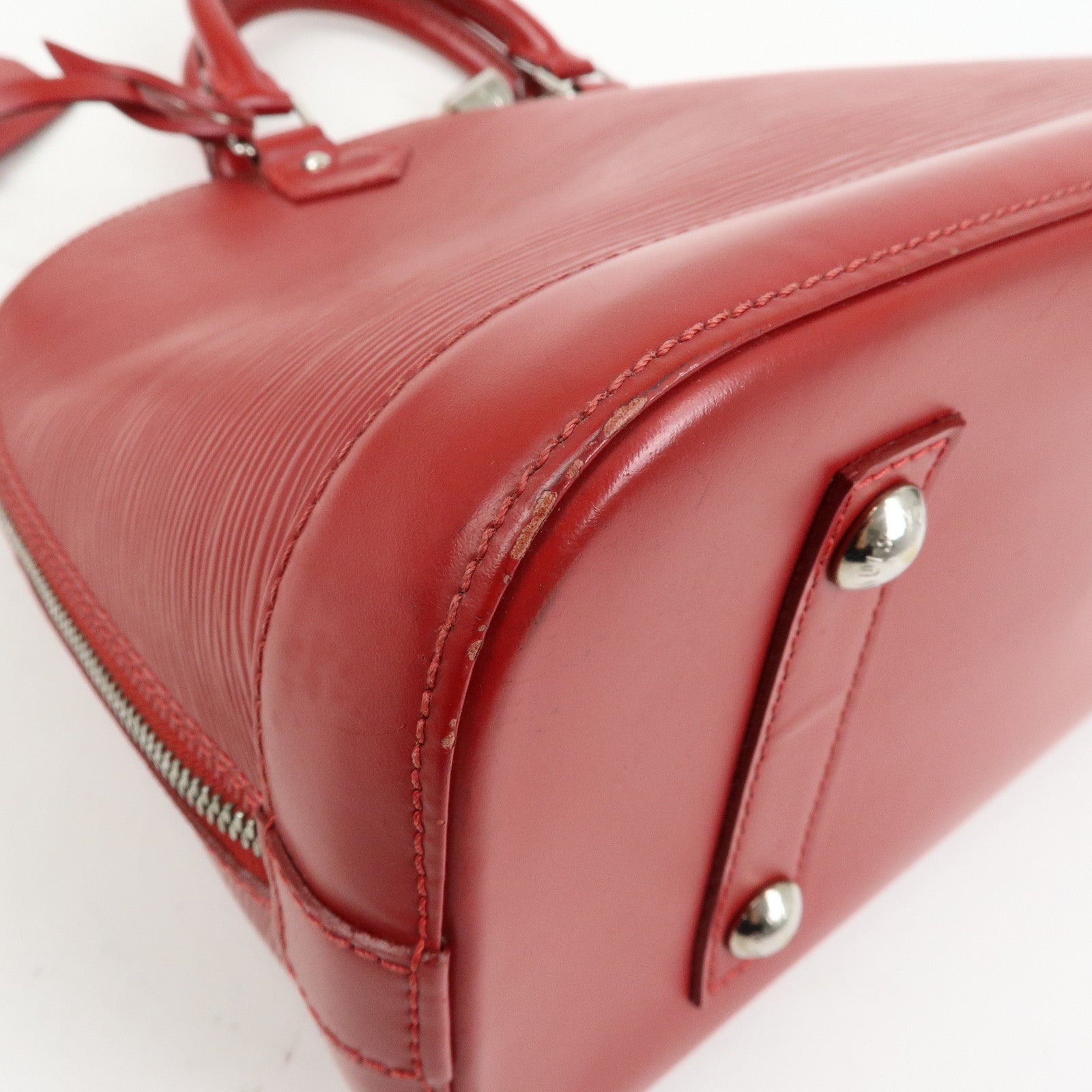 Louis Vuitton Epi Alma PM Leather Hand Bag Carmine Red M4058E