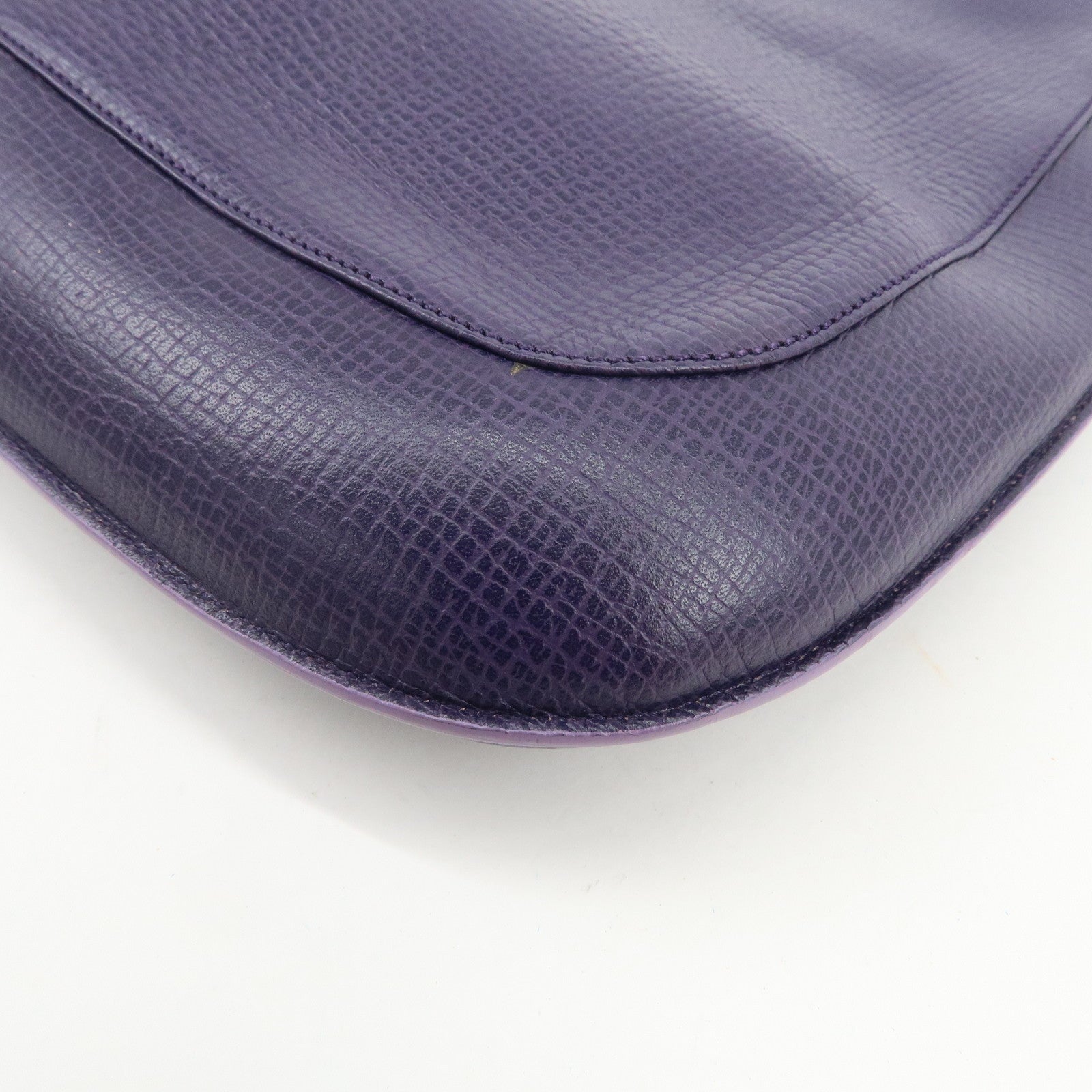 LOEWE Leather Shoulder Bag Hand Bag Purple