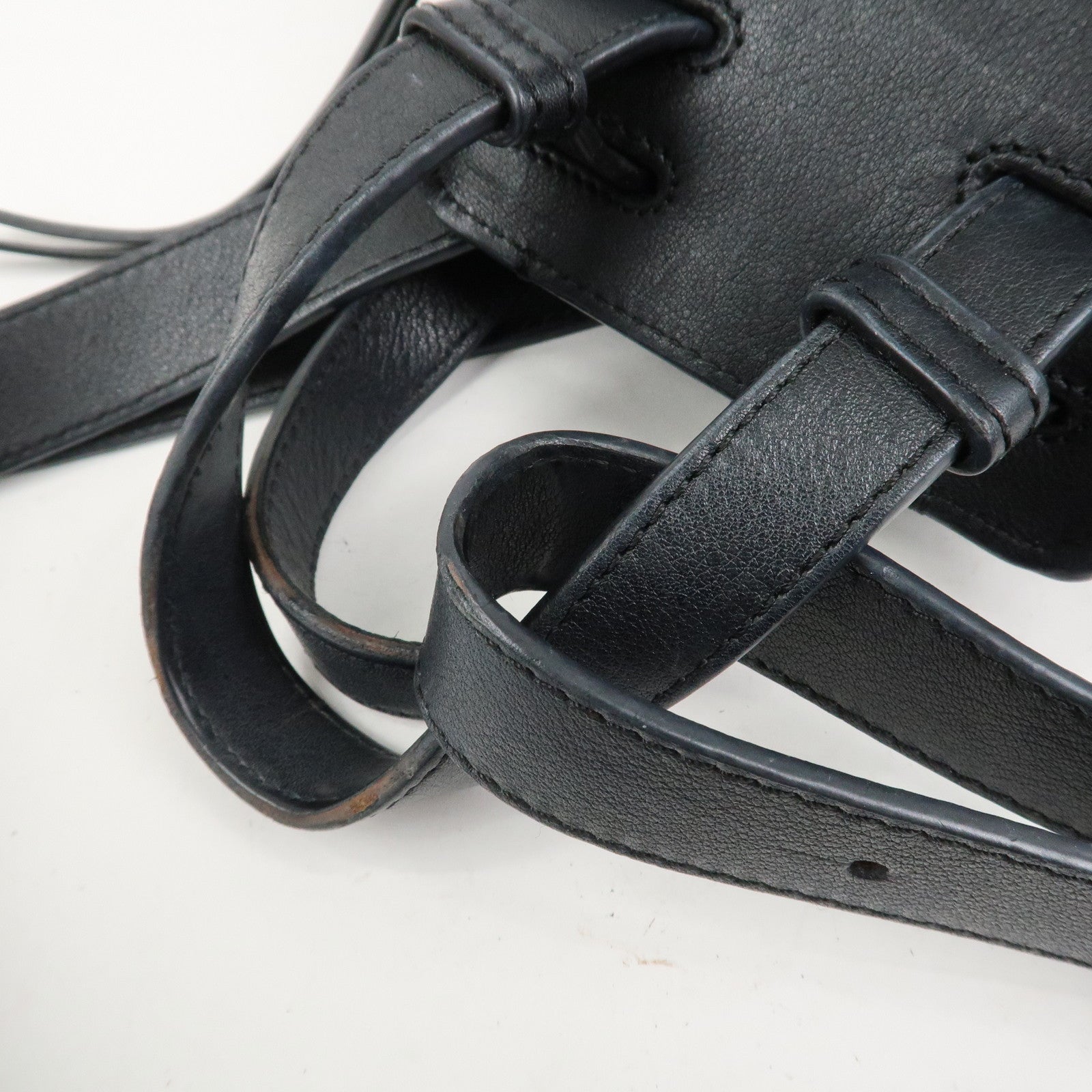 LOEWE Anagram Leather Hammock Small Shoulder Bag Black