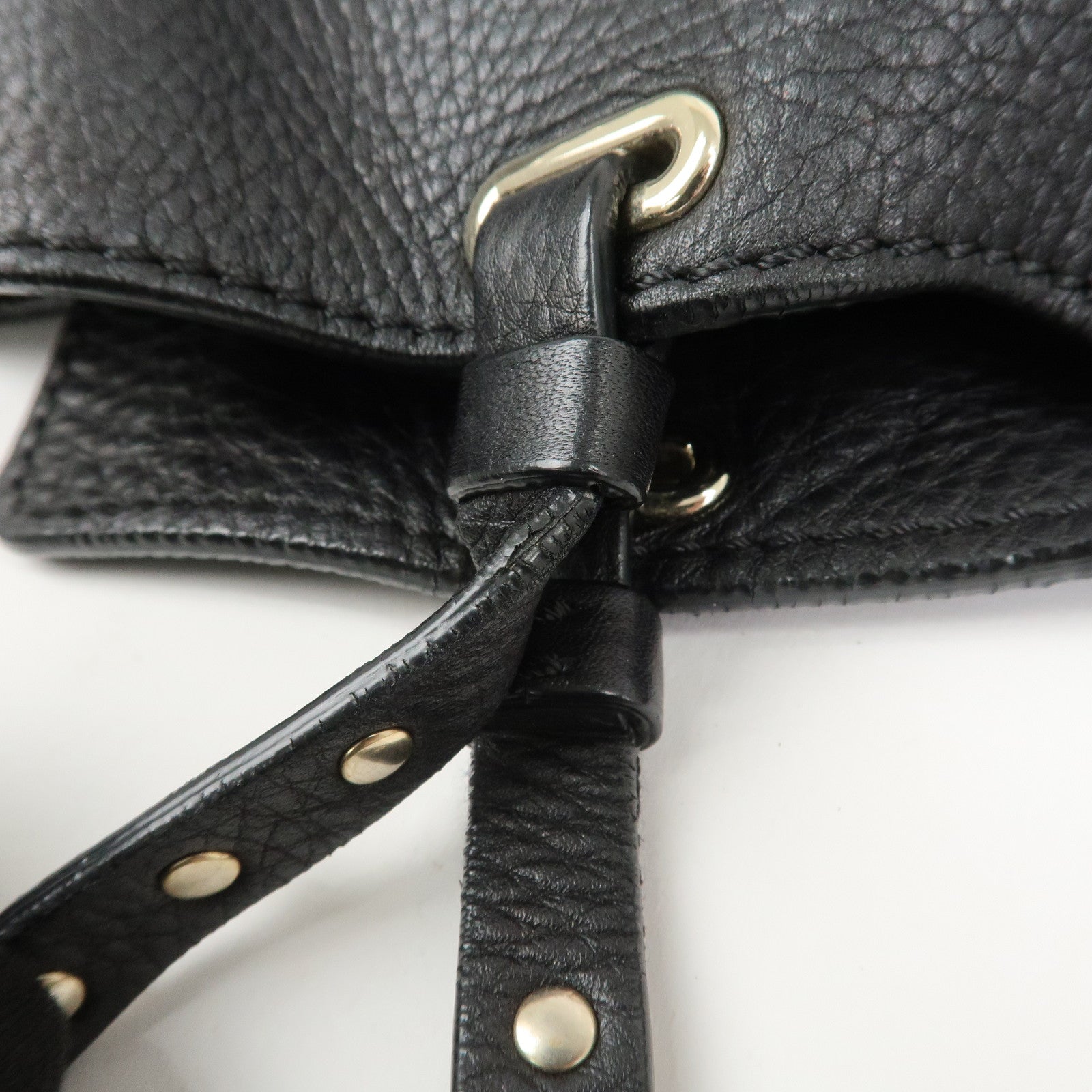 VALENTINO Rockstud Leather Tote Bag Hand Bag Shoulder Bag Black