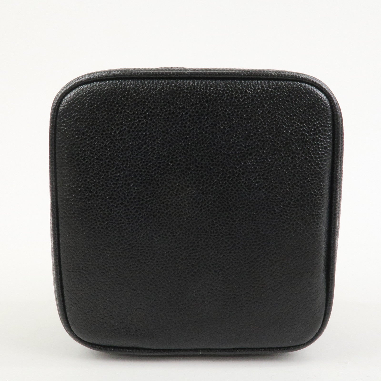 CHANEL Caviarskin COCO Mark Vanity Bag Hand Bag Black A01997