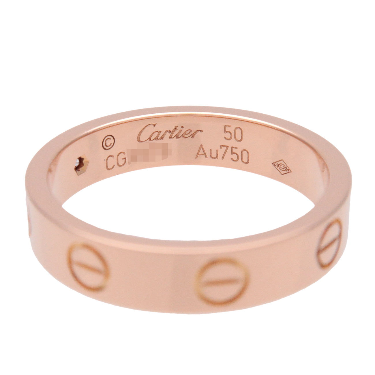 Cartier Mini Love 1P Diamond Ring K18 750PG Rose Gold #50 US5.25