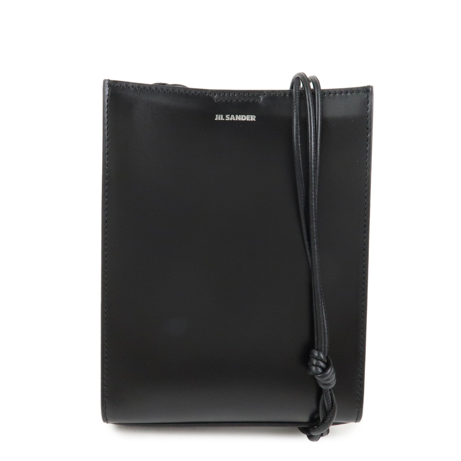 JIL SANDER Tangle Leather Small Shoulder Bag Crossbody Bag Black