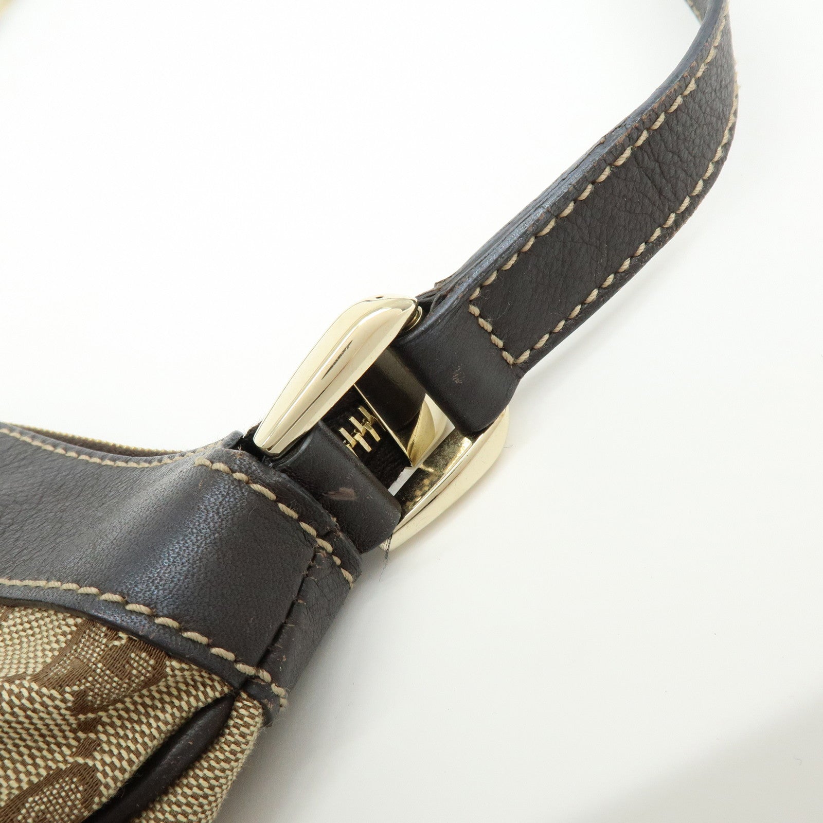 GUCCI Abbey GG Canvas Leather Shoulder Crossbody Bag Brown 203257
