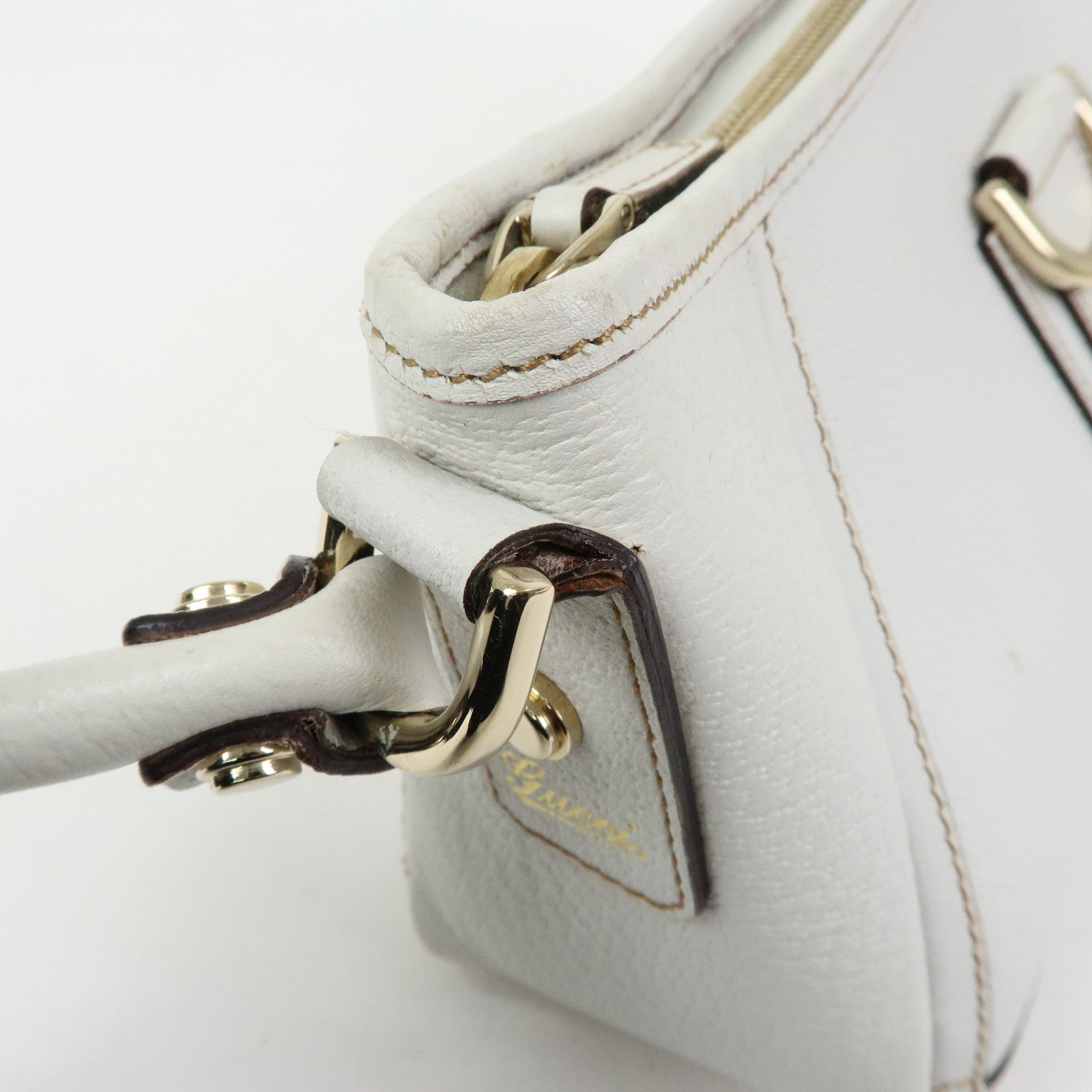 GUCCI Abbey Leather Shoulder Bag Hand Bag White 130939