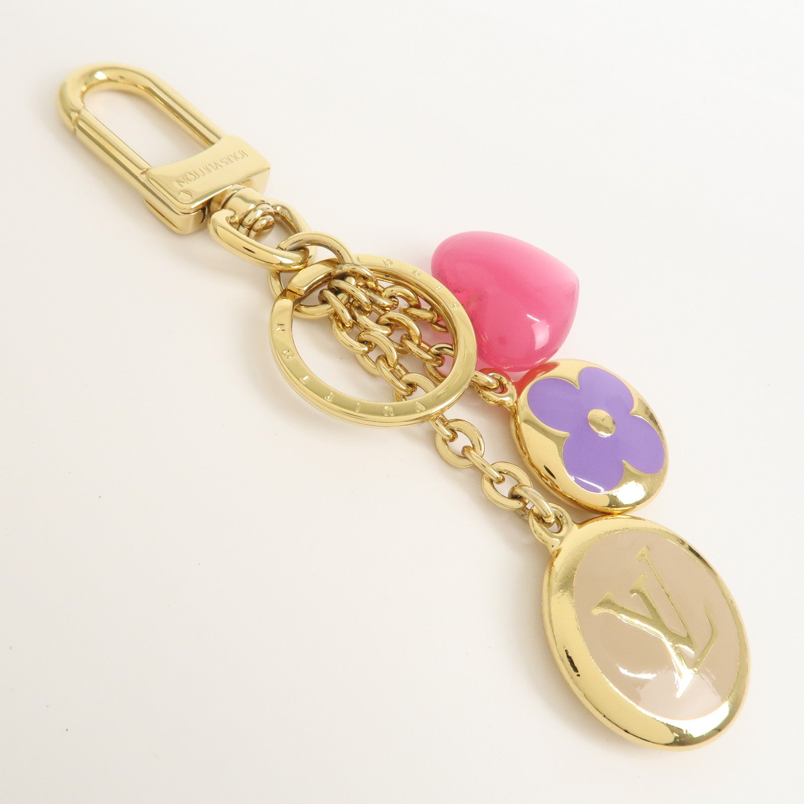 Louis Vuitton Metal Porte Cles LV Enamored Bag Charm Gold M00819