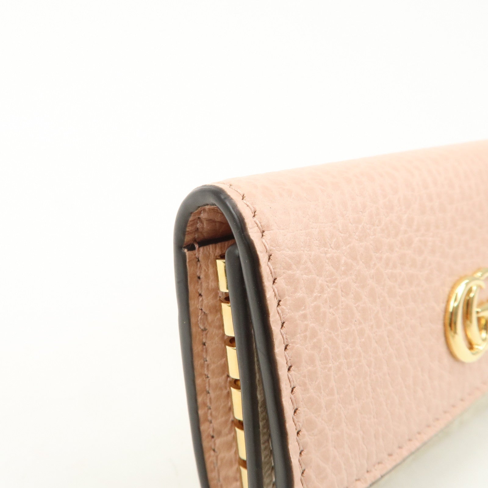 GUCCI GG Marmont Leather GG Supreme 6 Key Case Pink Beige 456118