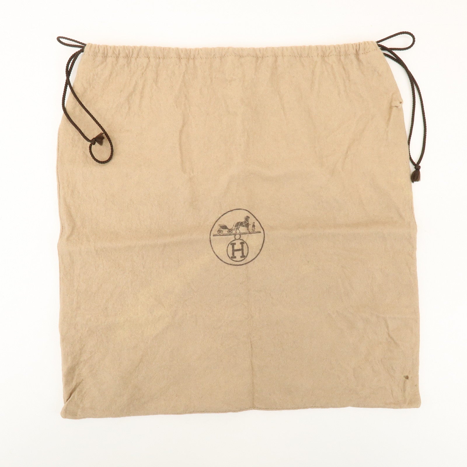 HERMES Set of 8 Drawstring Style Dust Bag Storage Bag Beige Brown
