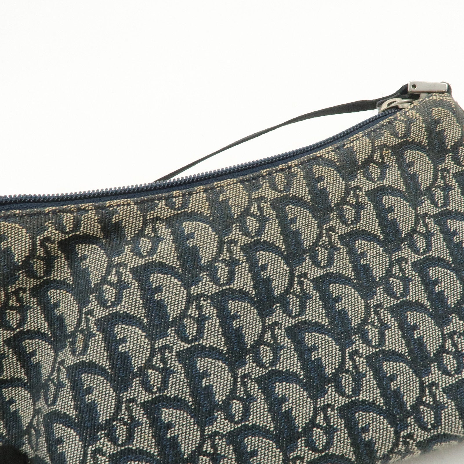 Christian Dior Trotter Canvas Leather Shoulder Bag Hand Bag Navy