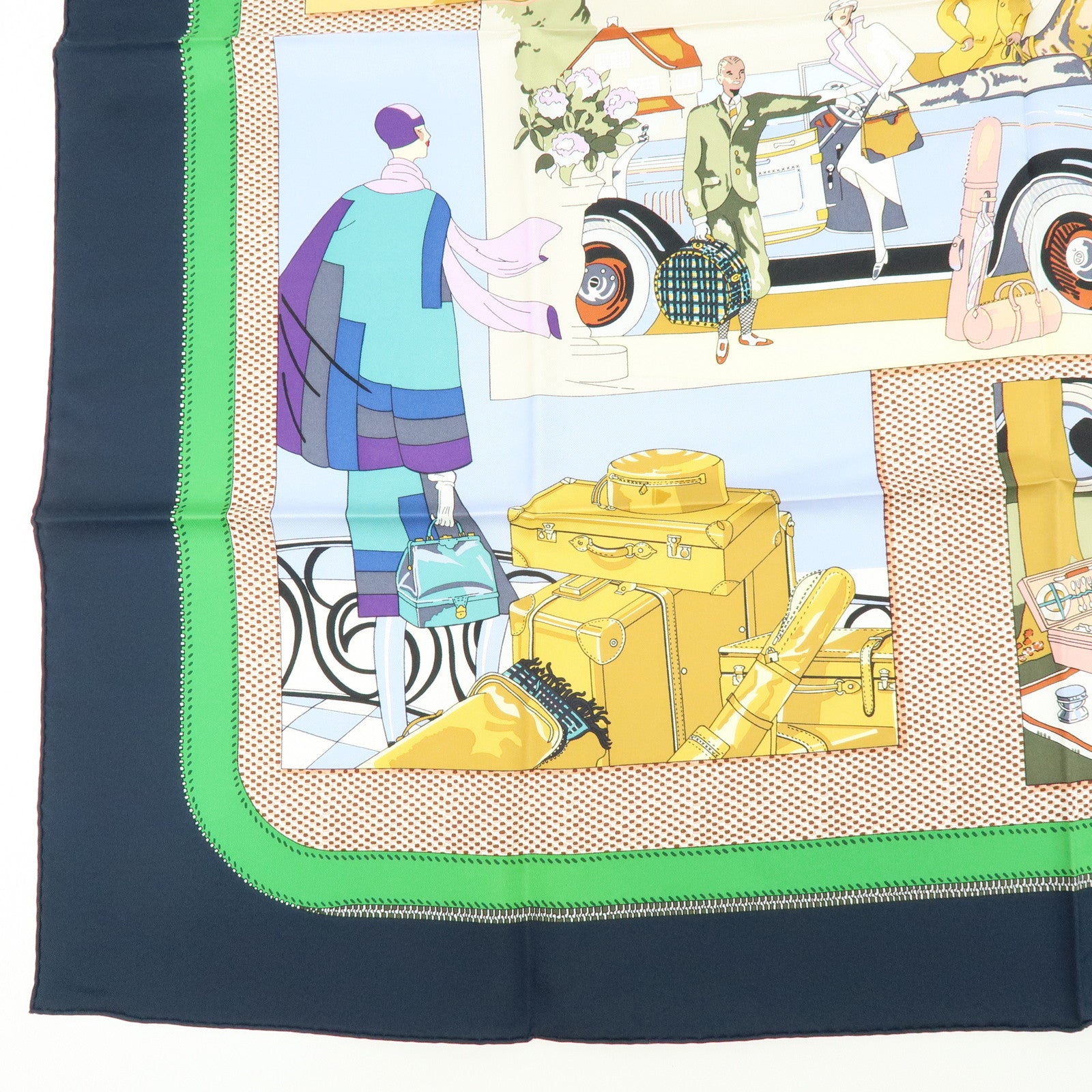 HERMES Carre 90 Silk Scarf L'Elegance et le Confort en Automobile
