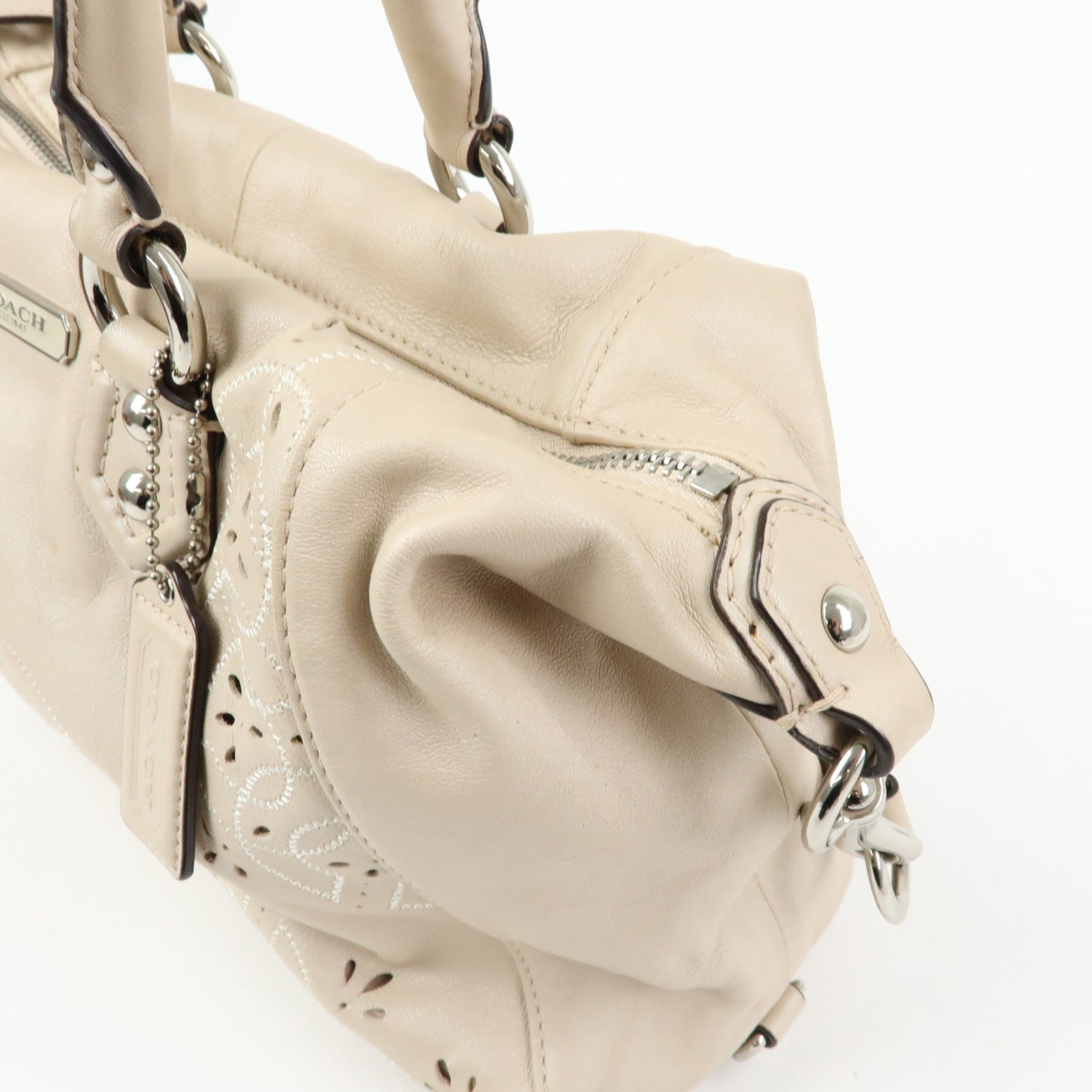 COACH Set of 3 Canvas Leather Shoulder Bag Hand Bag 2Way Bag