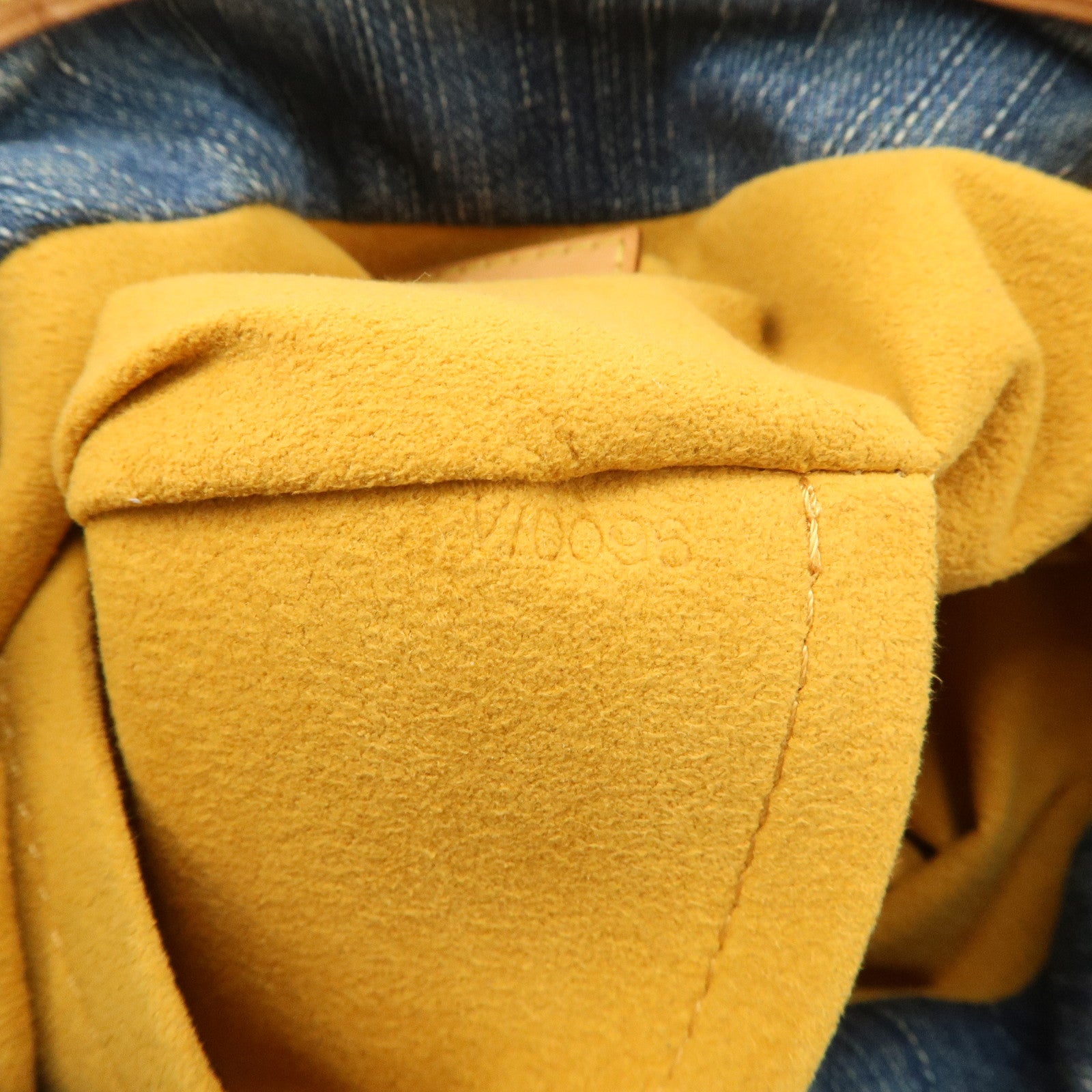 Louis Vuitton Monogram Denim Pleaty Hand Bag Blue M95020 Used