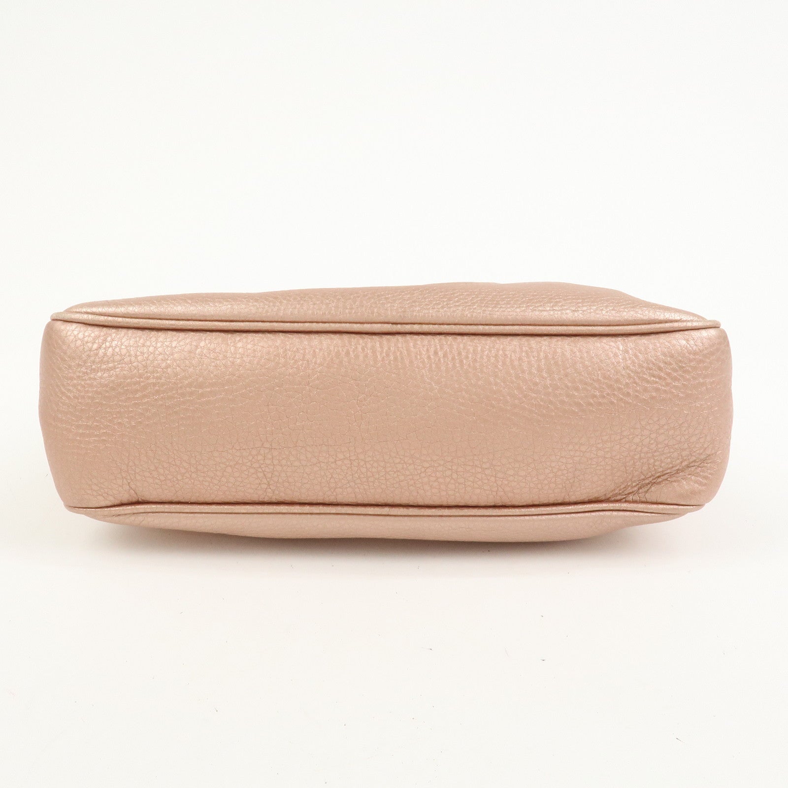 GUCCI SOHO Interlocking G Leather Shoulder Bag Metallic Pink 308983