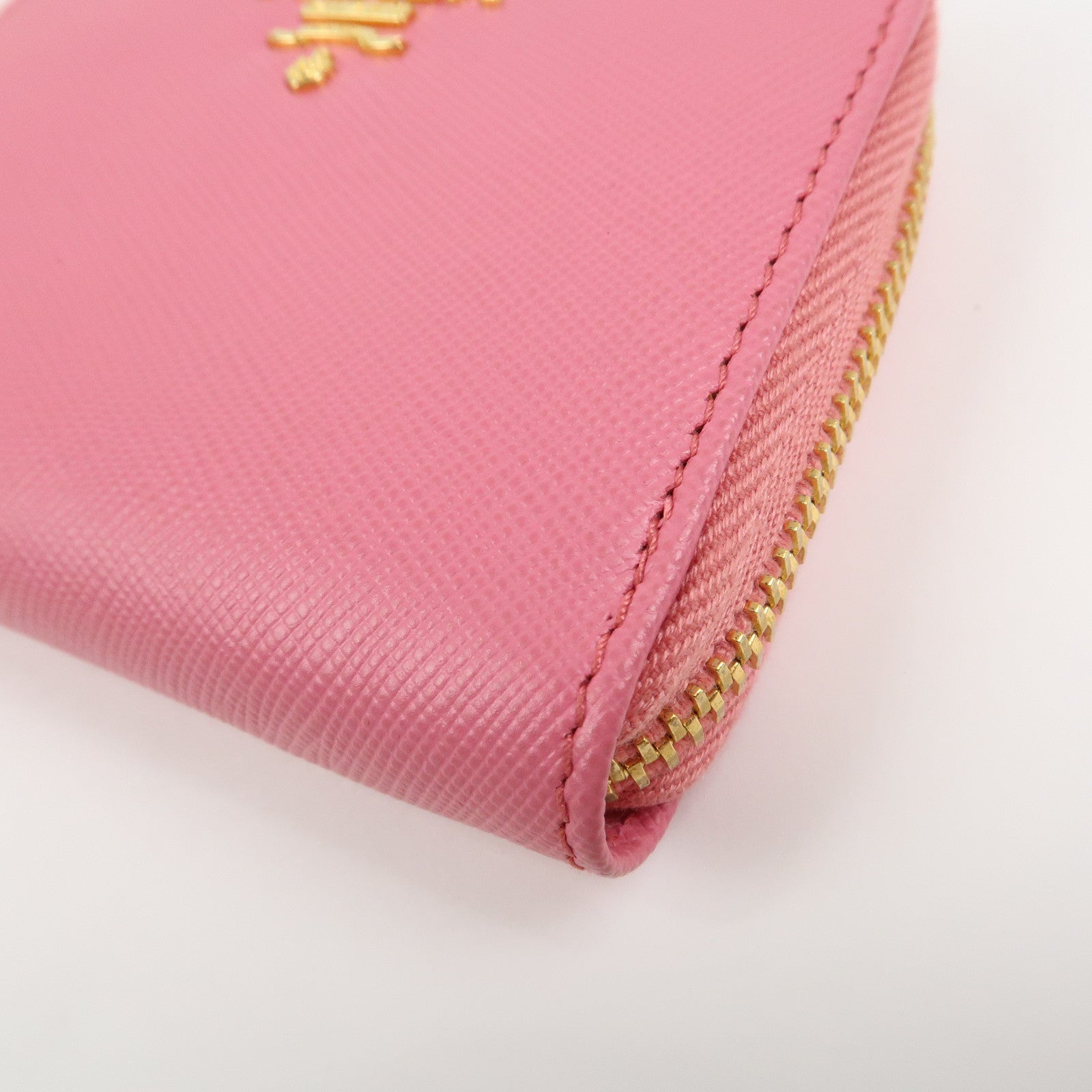PRADA Triangle Logo Saffiano Leather Coin Case Coin Purse 1M0268