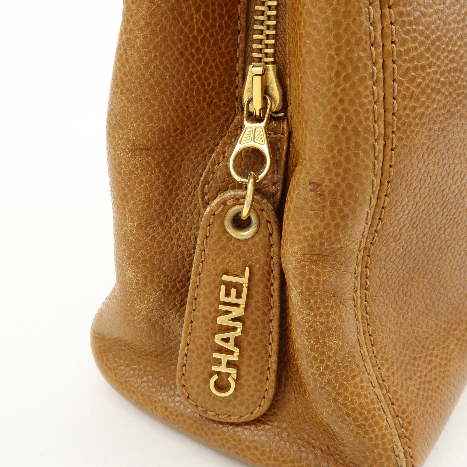 CHANEL Caviarskin Tote Bag Hand Bag Brown A08913