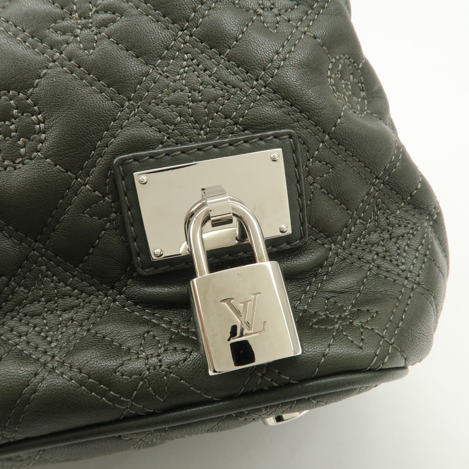 Louis Vuitton Monogram Antheia PM Leather Hand Bag Dark Green