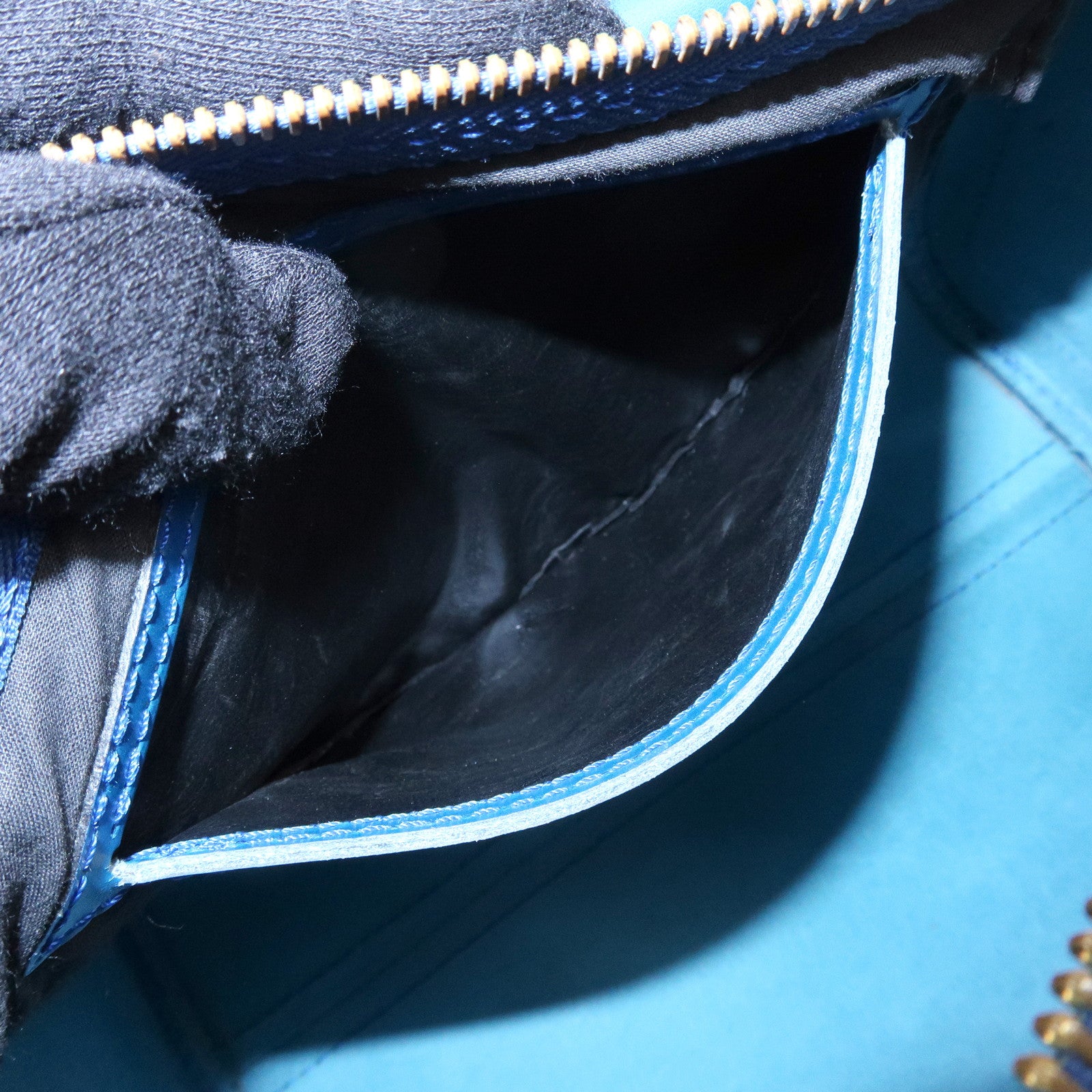 Louis Vuitton Epi Speedy 25 Hand Bag Boston Bag Toledo Blue M43015