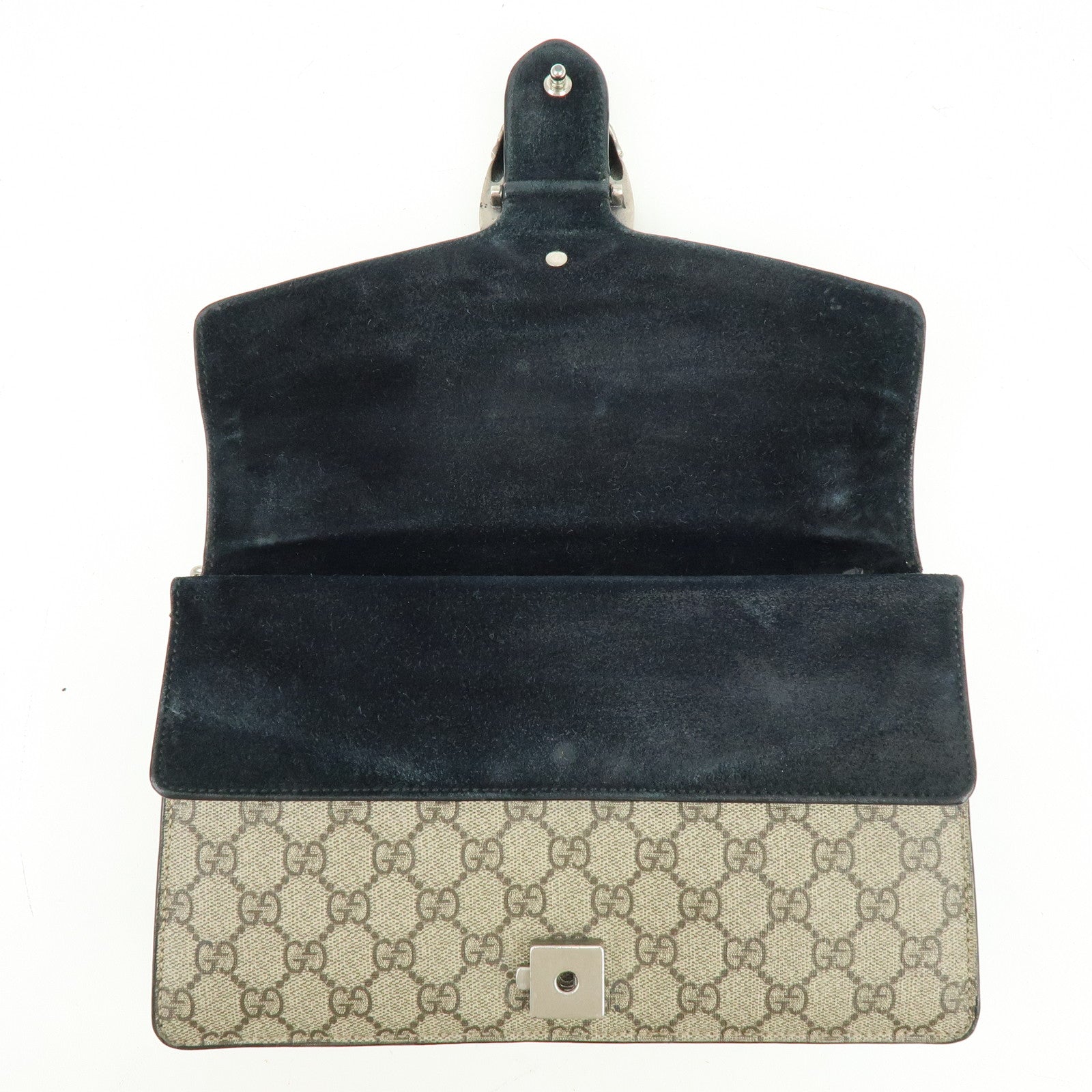 GUCCI Dionysus GG Supreme Chain Shoulder Bag Beige Black 400249