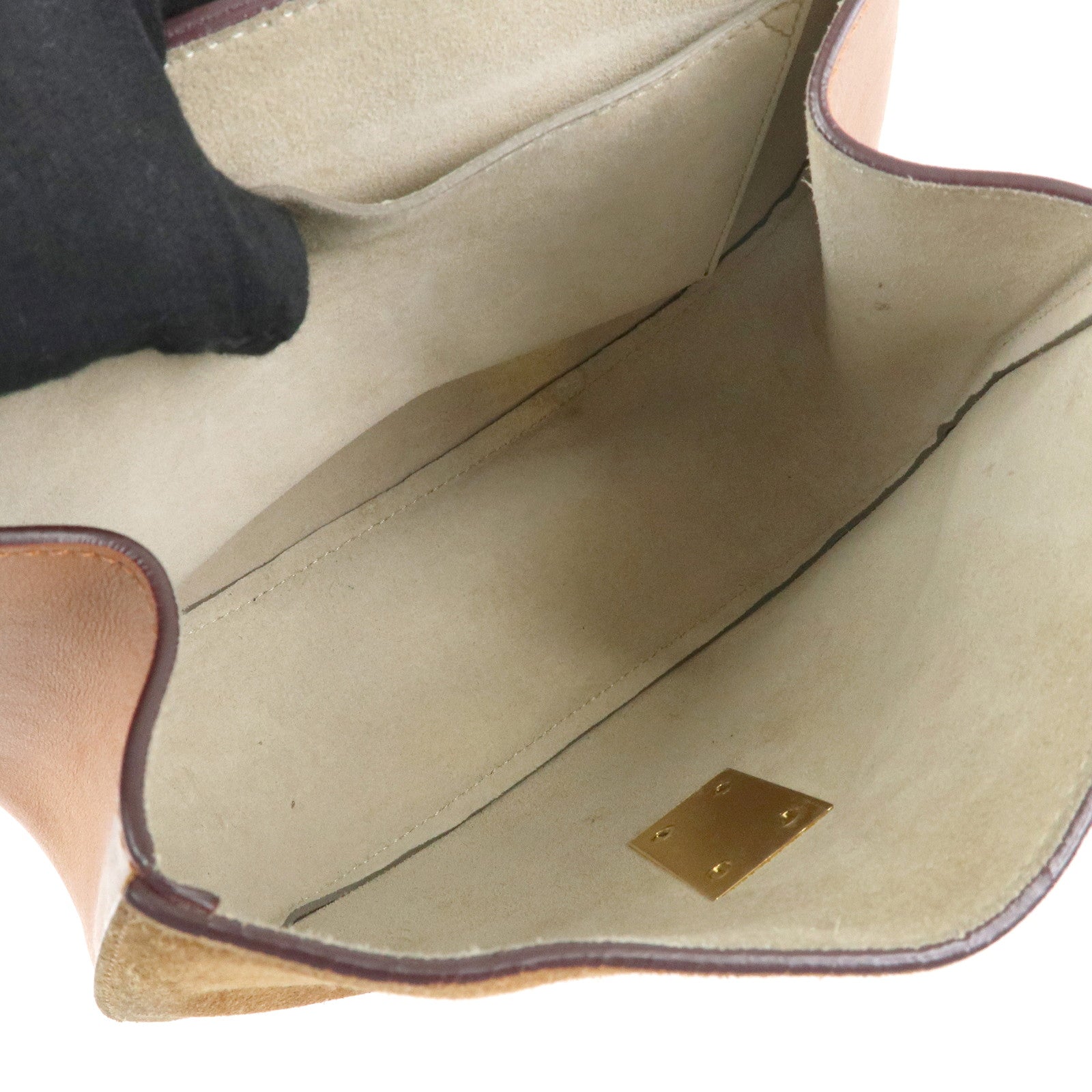 Chloe Drew Leather Suede Shoulder Bag Crossbody Bag Brown