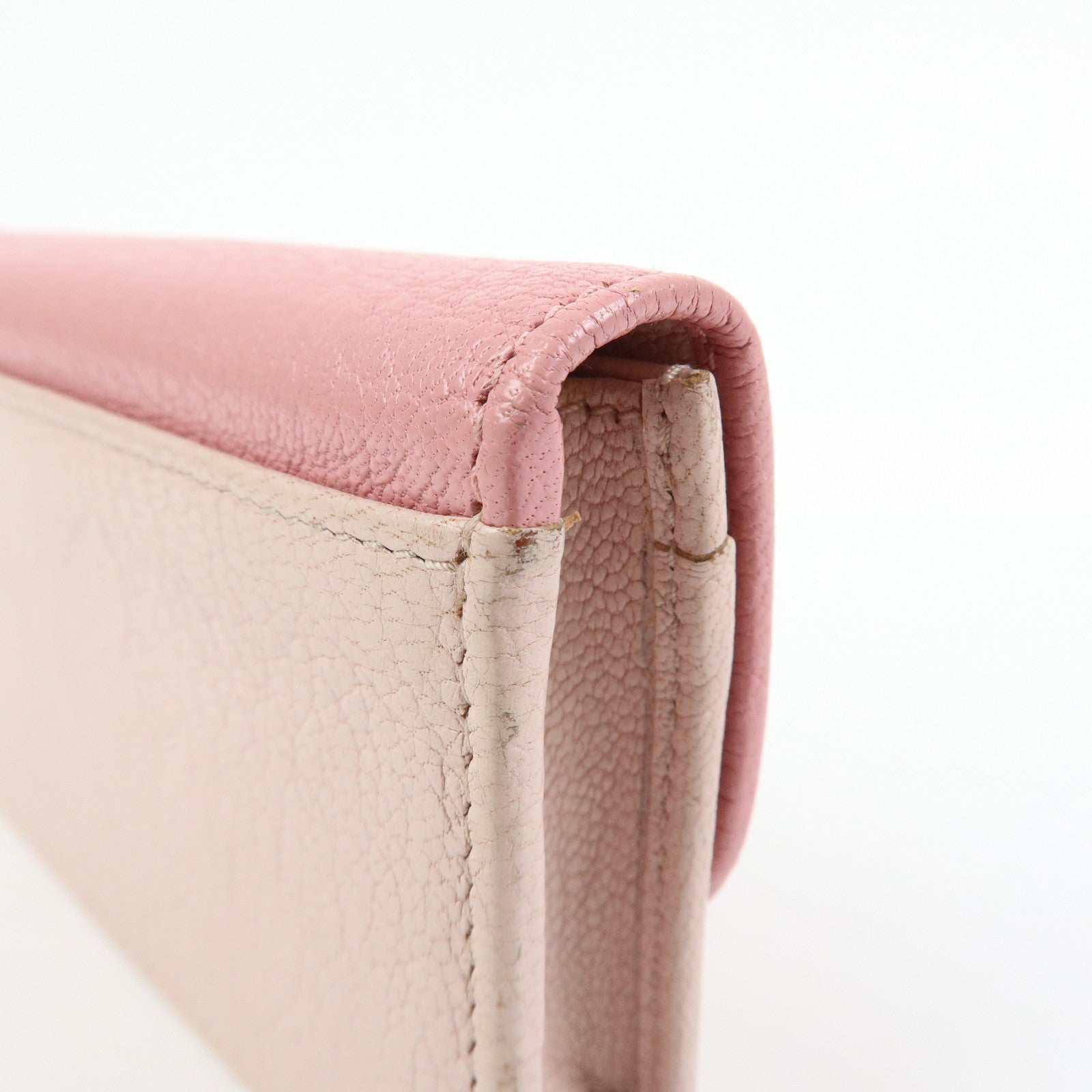 MIU MIU Ribbon Motif Madras Leather Card Case Card Holder 5M1122