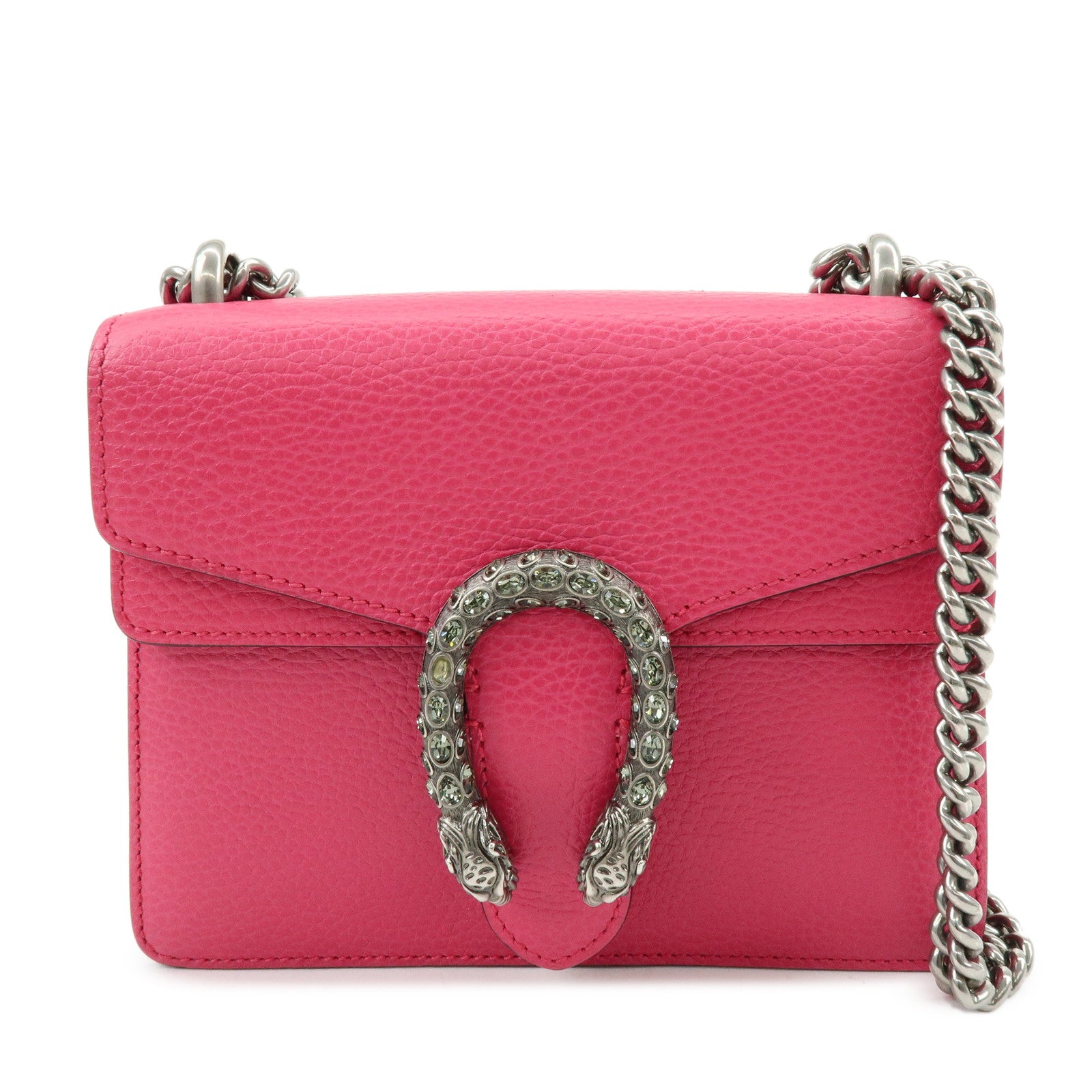 GUCCI Dionysus Leather Small Chain  Shoulder Bag Hot Pink 421970