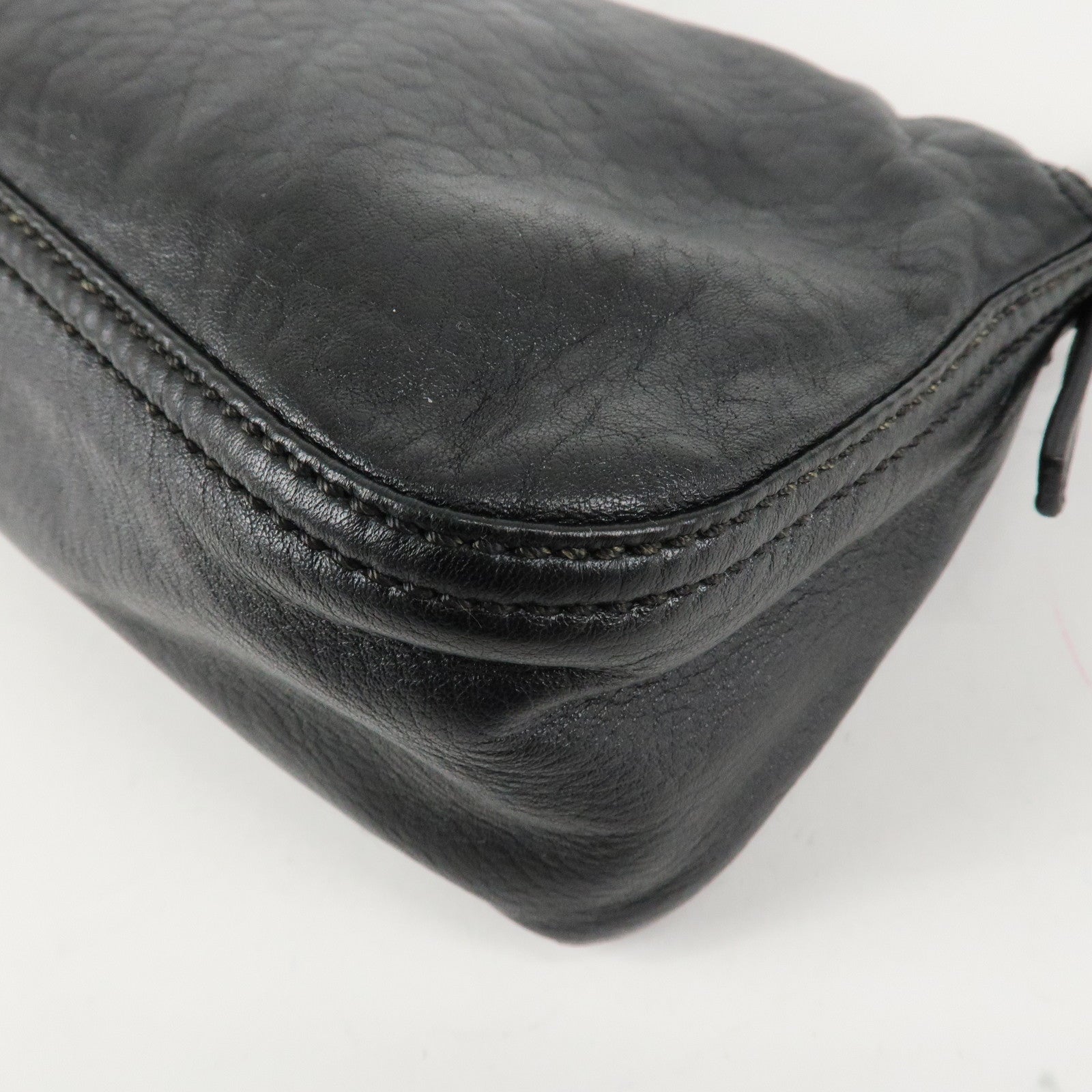 FENDI Mamma Baguette Shoulder Bag Hand Bag Black 8BR180 Used