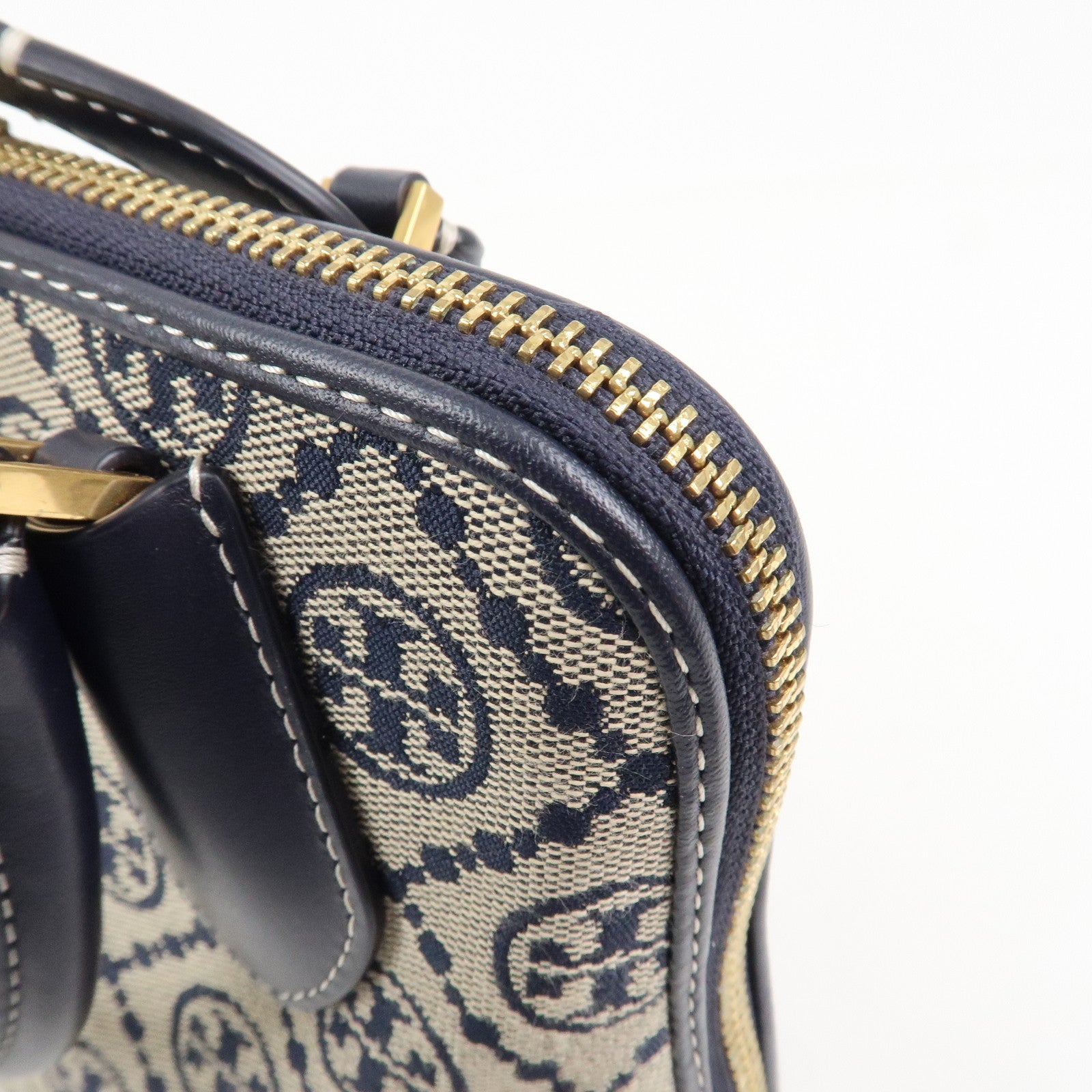 TORY BURCH Mini Swing Bag 2Way Bag Hand Shoulder Bag Navy Beige