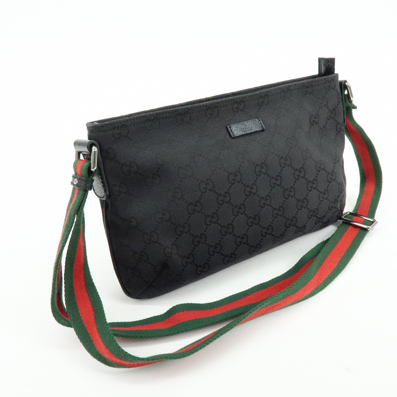 GUCCI Sherry Leather Shoulder Bag Crossbody Bag Black 189749