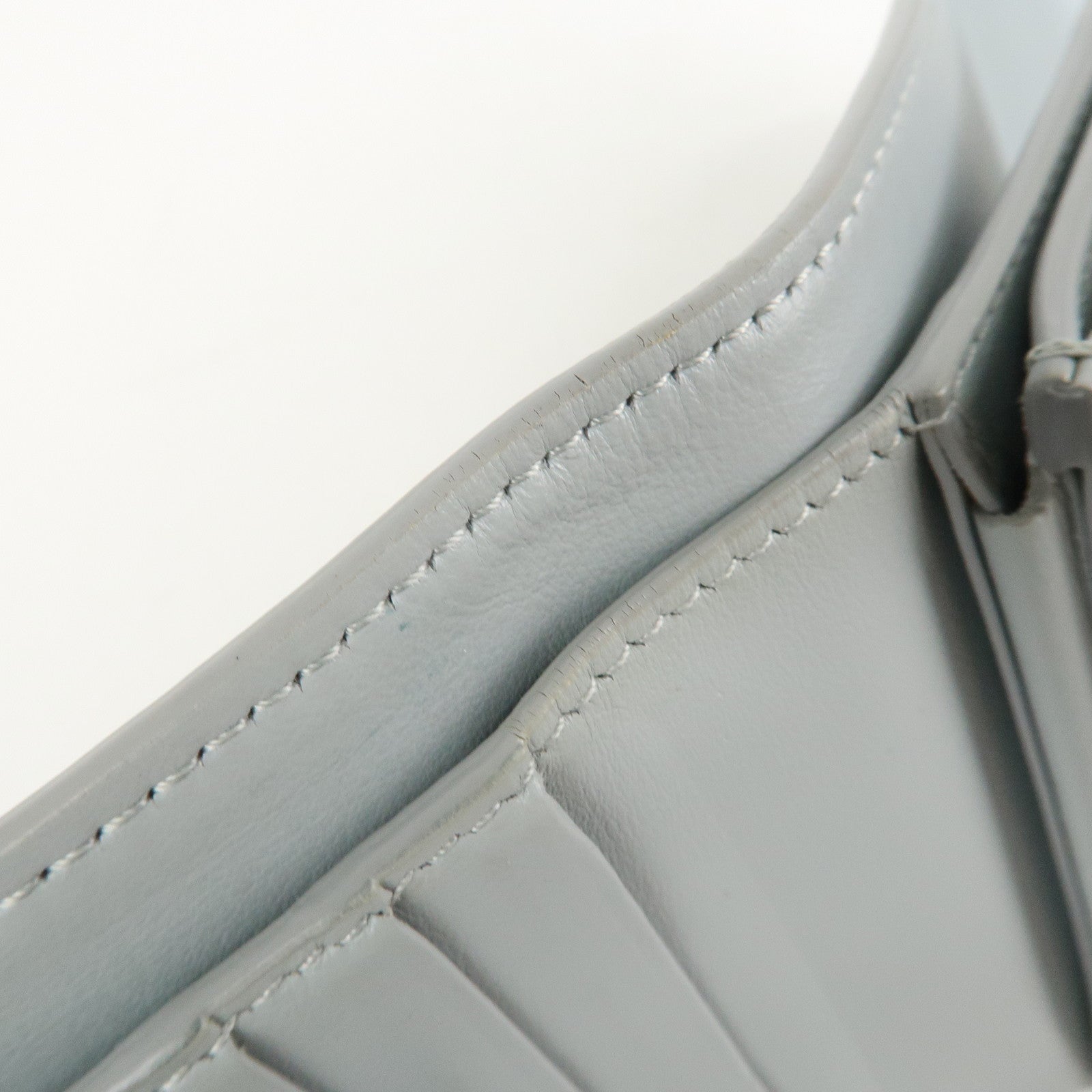 CELINE Triomphe Leather Tri-fold Falap Wallet Light Blue