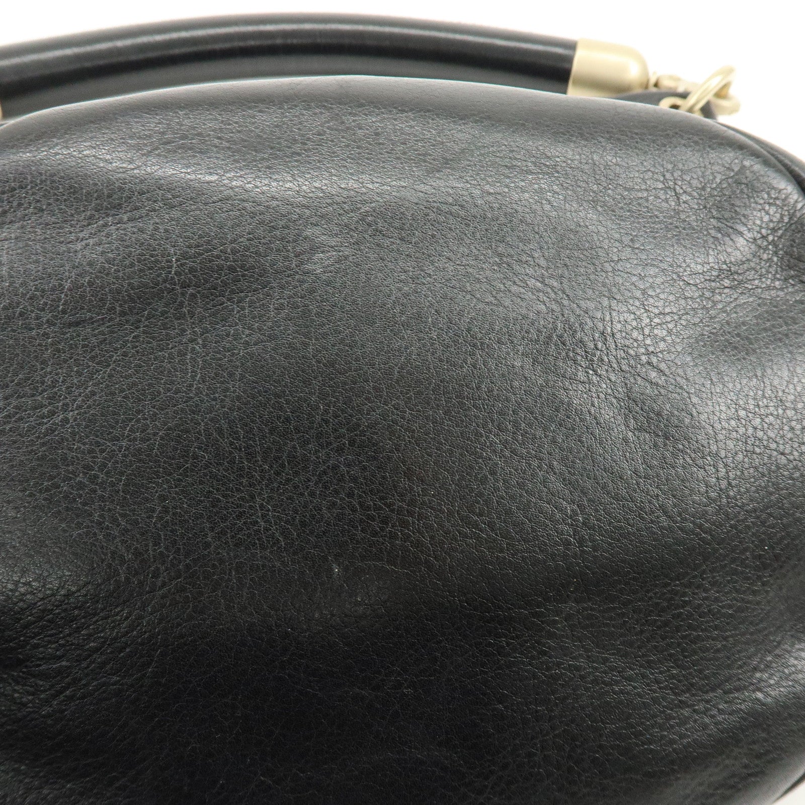 CHANEL COCO Mark Calf Leather Hand Bag Shoulder Bag Black