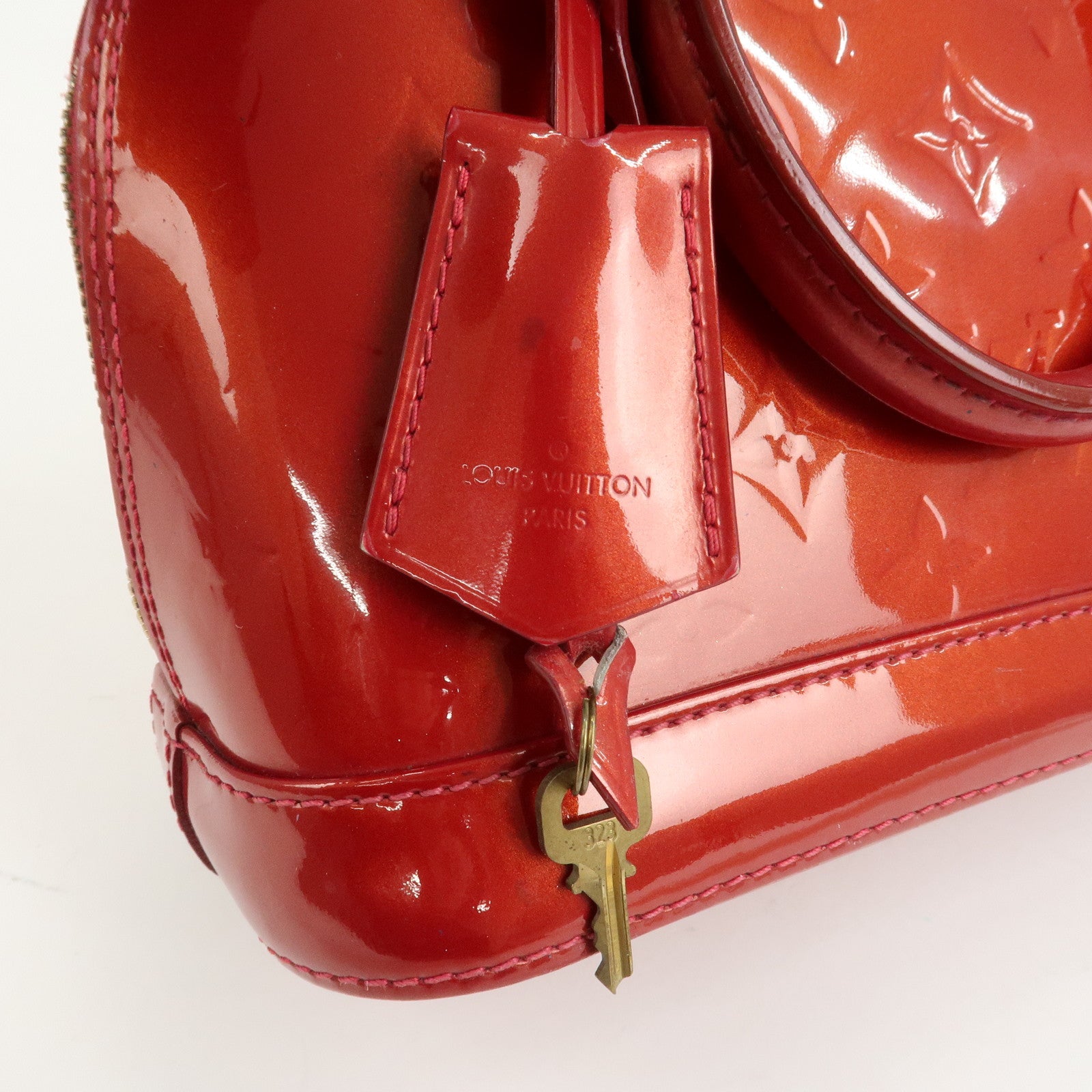 Louis Vuitton Monogram Vernis Alma BB 2Way Bag Red M91606