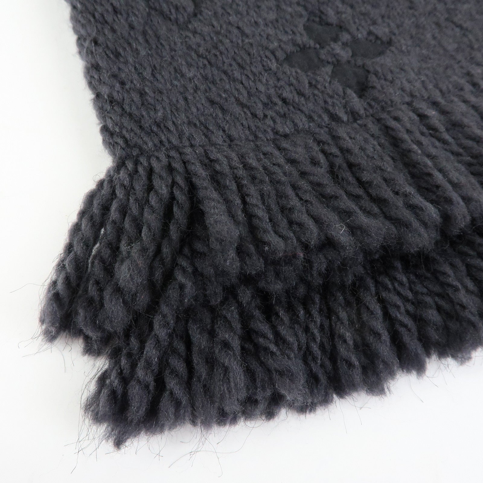 Louis Vuitton Echarpe Logomania Wool Silk Scarf Black M72431