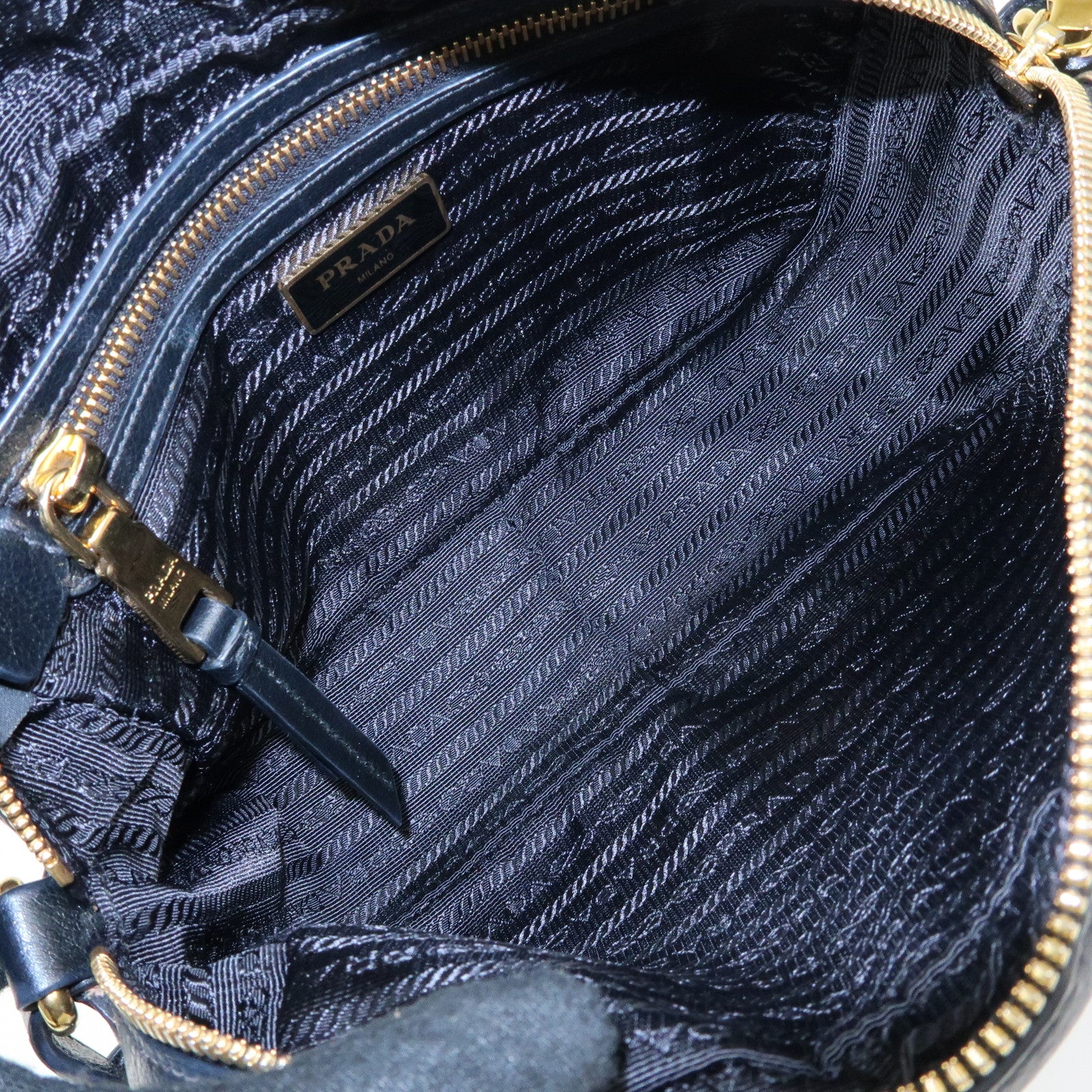 PRADA Triangle Logo Calf Leather Shoulder Bag Crossbody Bag 1BH089