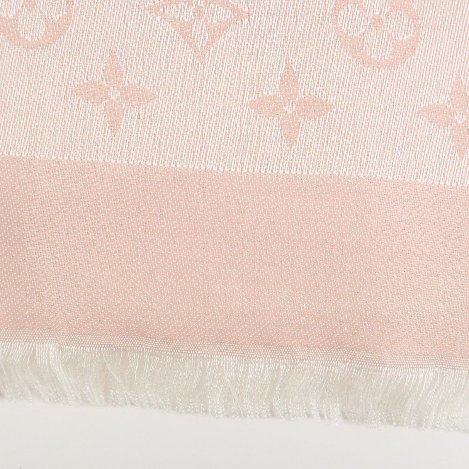 Louis Vuitton Monogram Silk Wook Shawl Scarf Rose Pink M72046