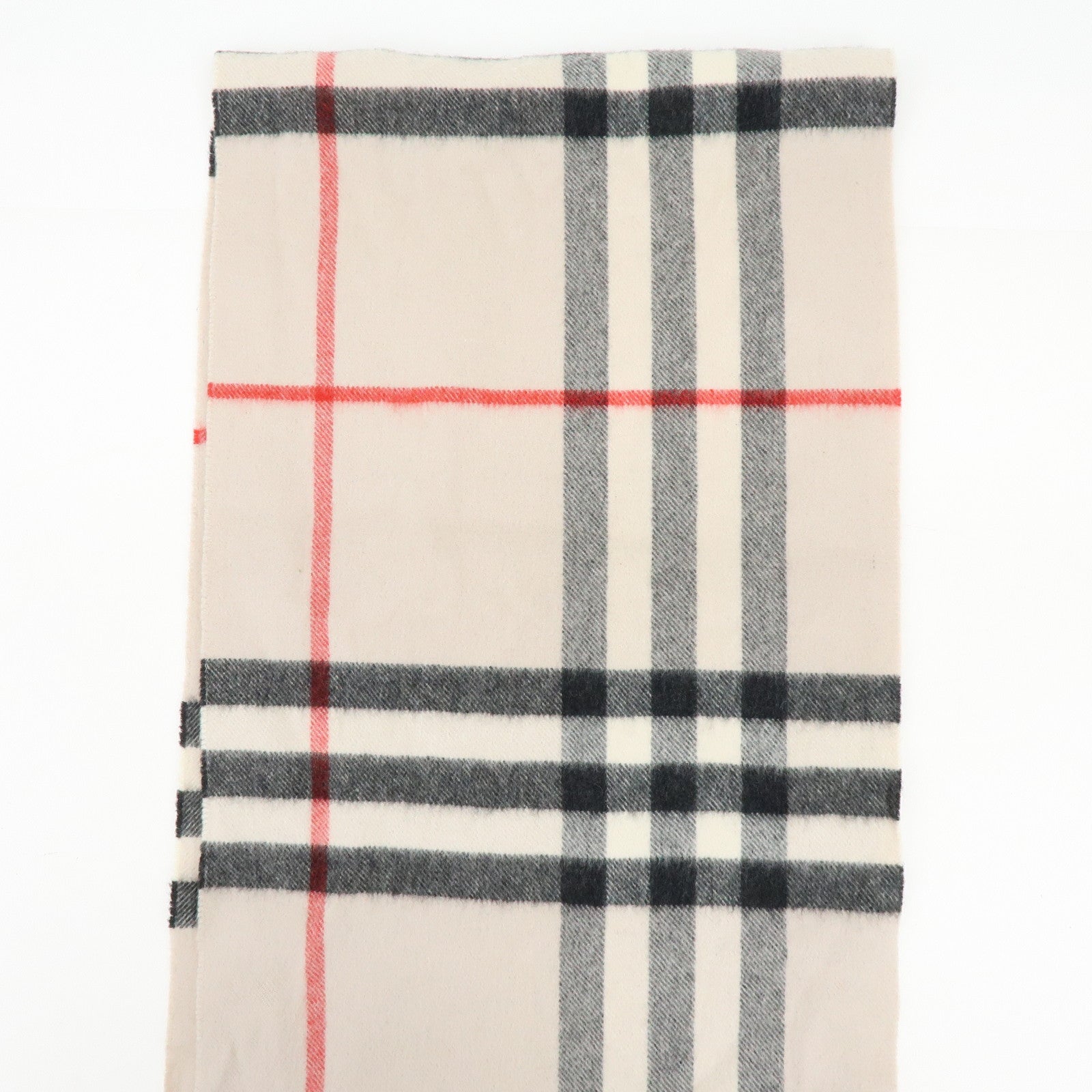 BURBERRY Plaid Cashmere 100% Scarf Nova Plaid Beige Black Red