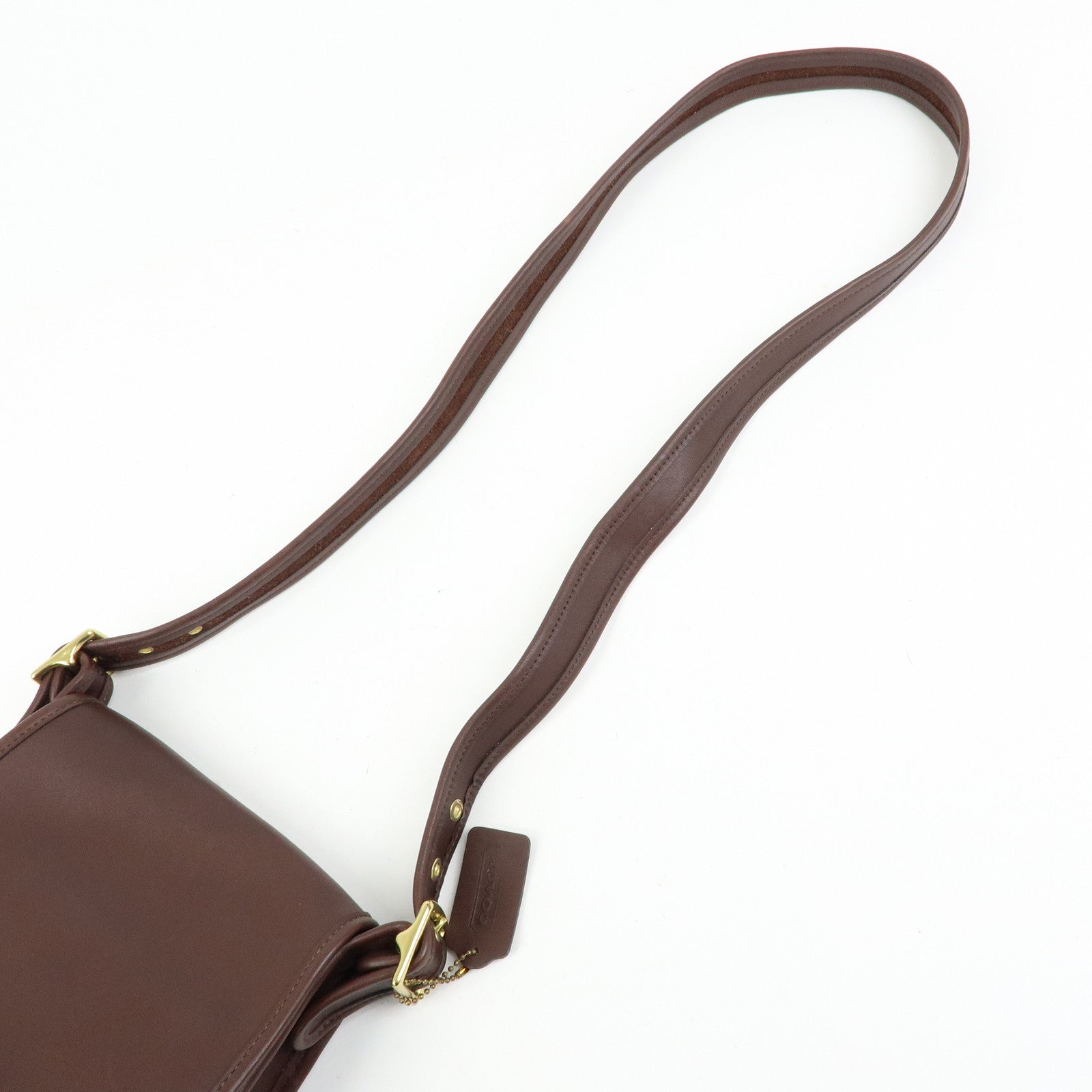 COACH Ergo Set of 2 Leather Shoulder Hand Bag Brown Beige Yellow