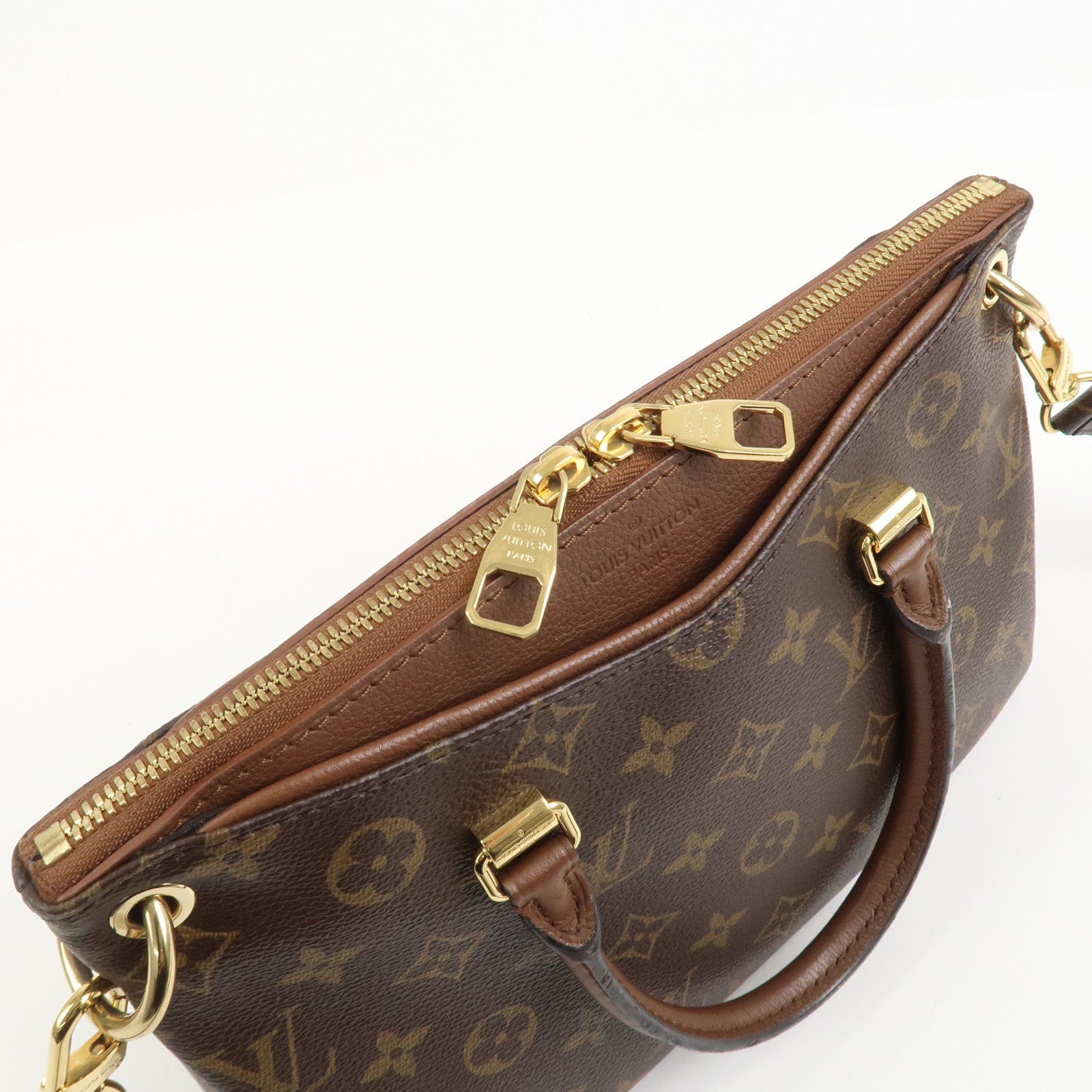 Louis Vuitton Monogram Pallas BB 2Way Bag Hand Bag Brown M43235