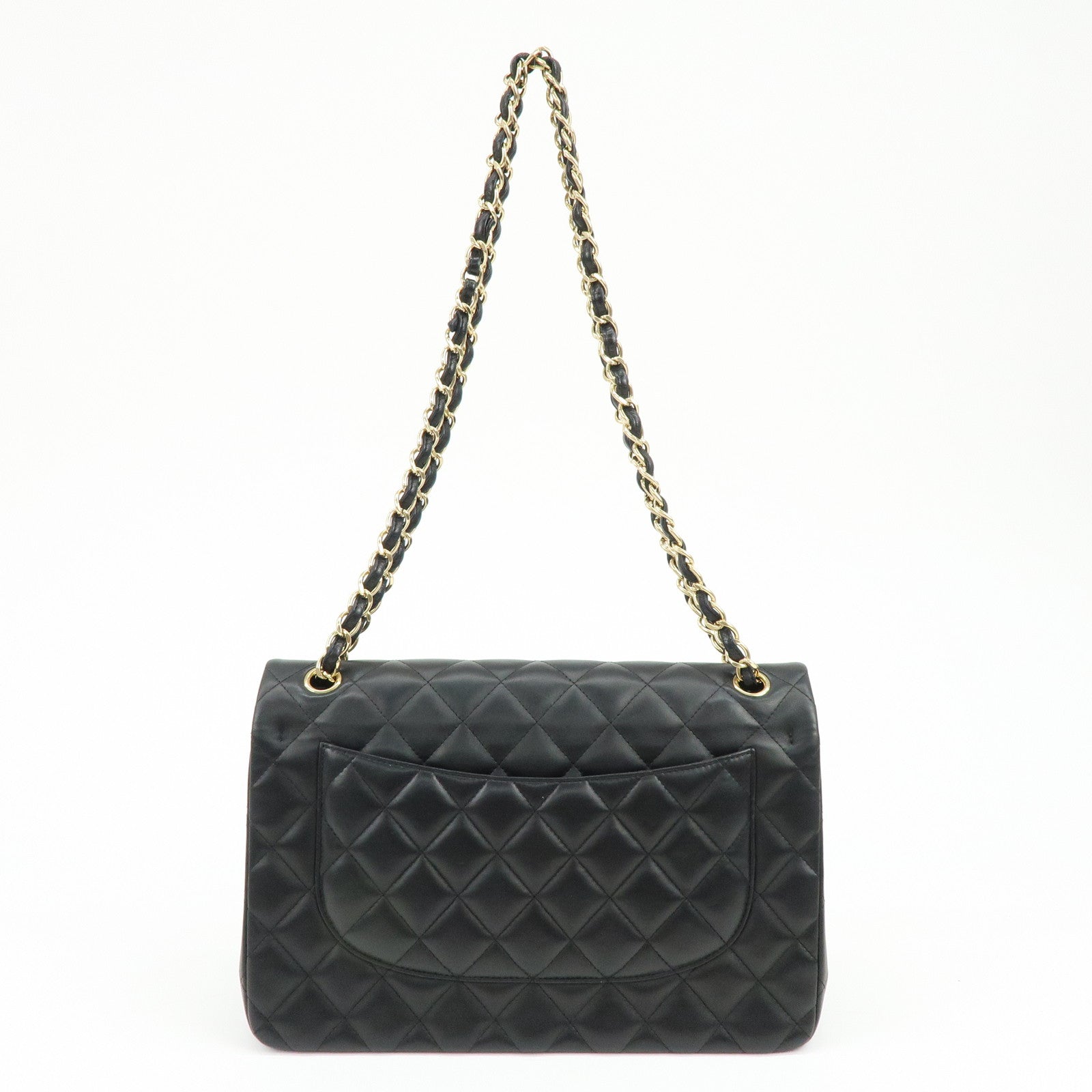 CHANEL Matelasse Lamb Skin Chain Shoulder Bag Black A58600